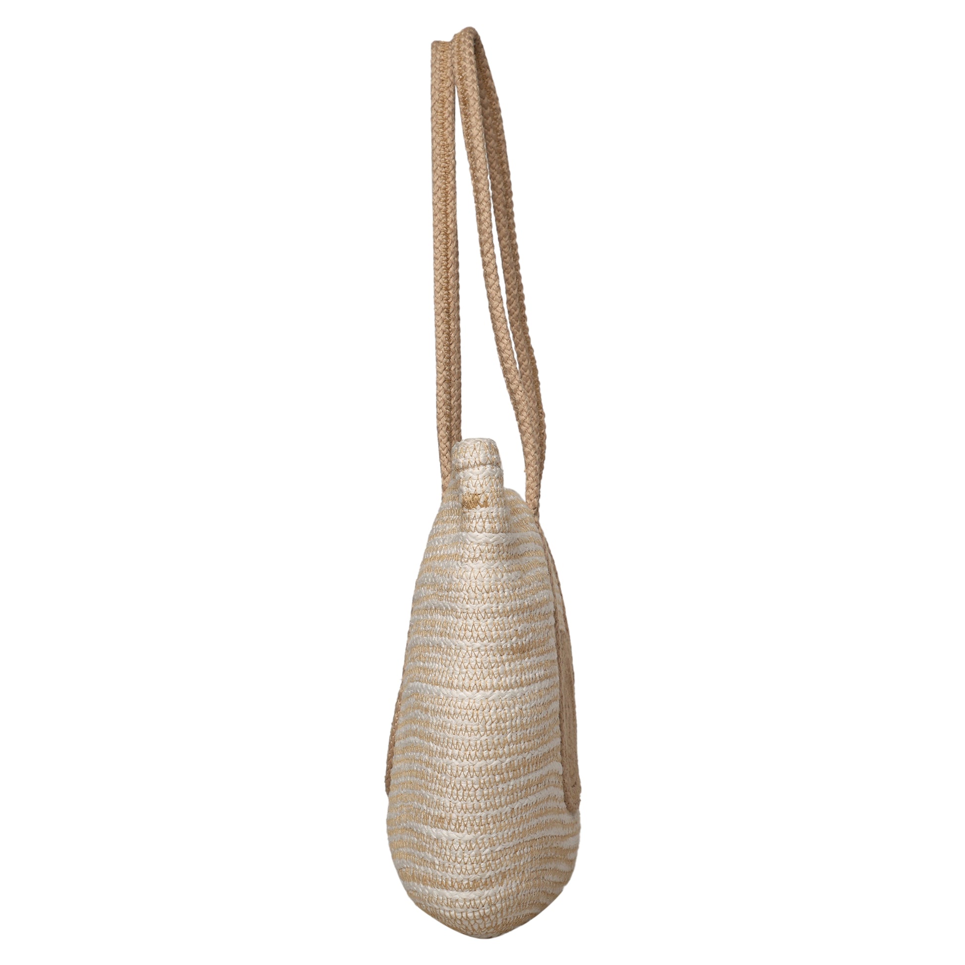 Ensac’s Juterope Tote bag for Women & Girls JUTEROPE-TOTECIRCLE-WHTBEIGE