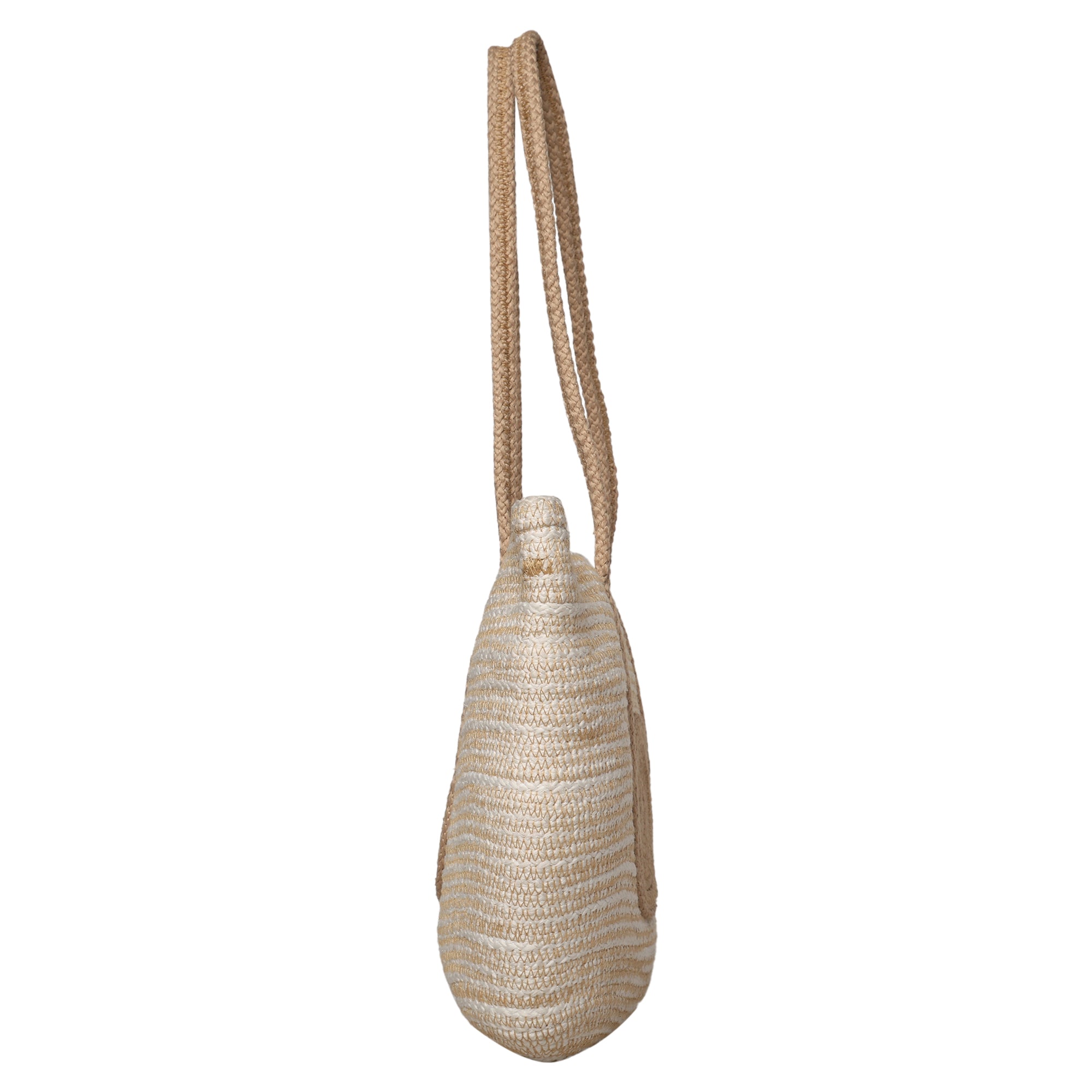 Ensac’s Juterope Tote bag for Women & Girls JUTEROPE-TOTECIRCLE-WHTBEIGE