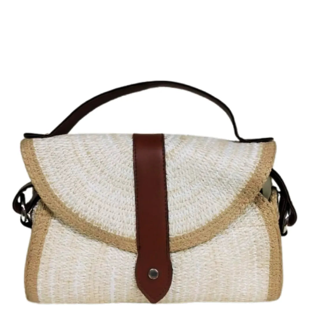 ENSAC White, Beige Sling Bag Women's Premium Juterope/ Full Sling Shoulder Bag | Ladies Purse Handbag