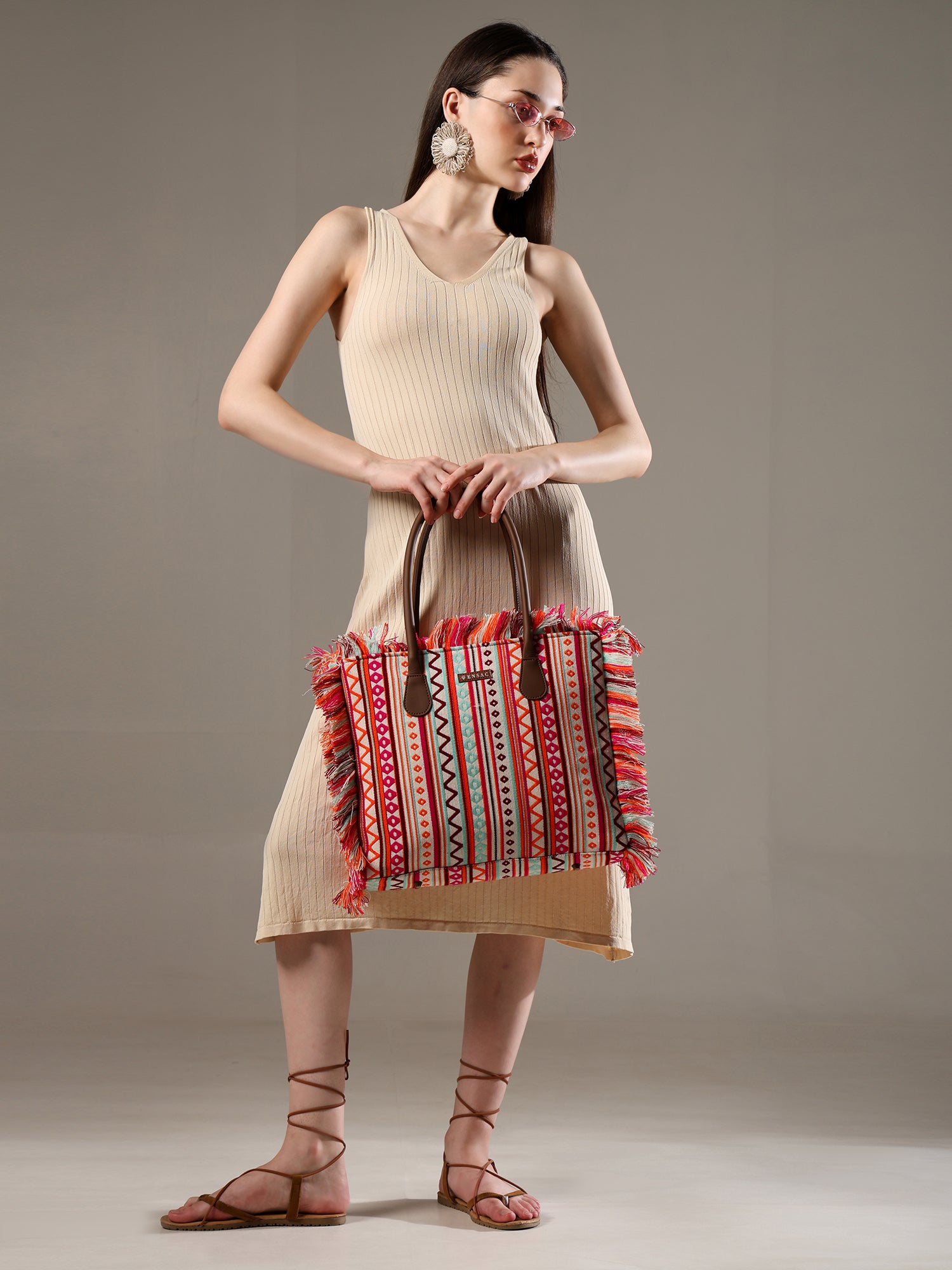 Ensac Women’s Premium Jacquard Fabric Bag | Easy to Carry & Everyday Use TOTE-BAG