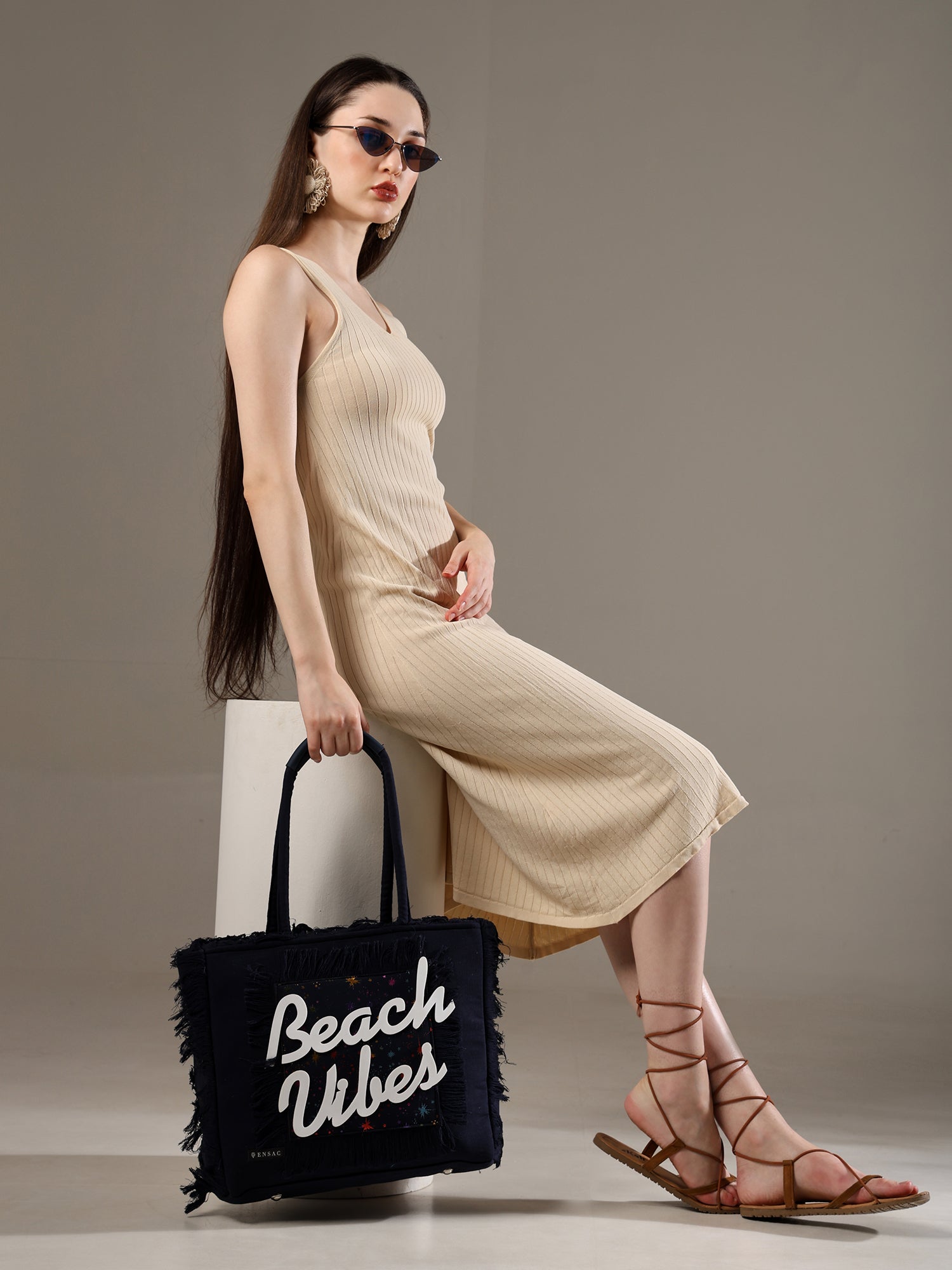 Ensac Women’s Heart Design Fringe Bag | Jacquard Fabric Carry Bag for Daily Style TOTE-LEATHER-BLUESTARS-BEACHVIBES