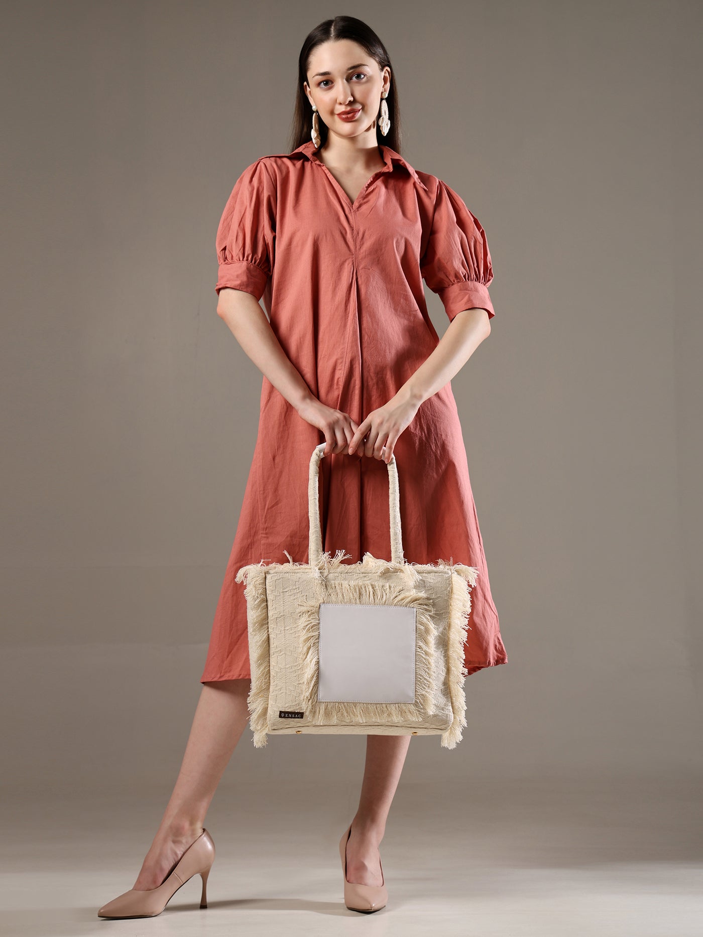 Ensac Women’s Tote Bag | Fringe Style, Lightweight Feel & Must-Have Travel Pick TOTE-LEATHER-WHITE BEAUTY-1