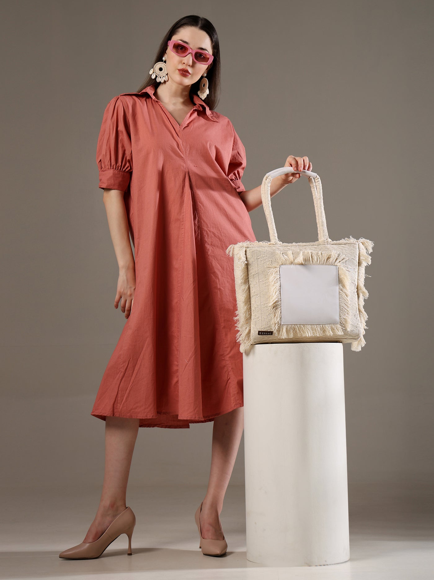 Ensac Women’s Tote Bag | Fringe Style, Lightweight Feel & Must-Have Travel Pick TOTE-LEATHER-WHITE BEAUTY-1