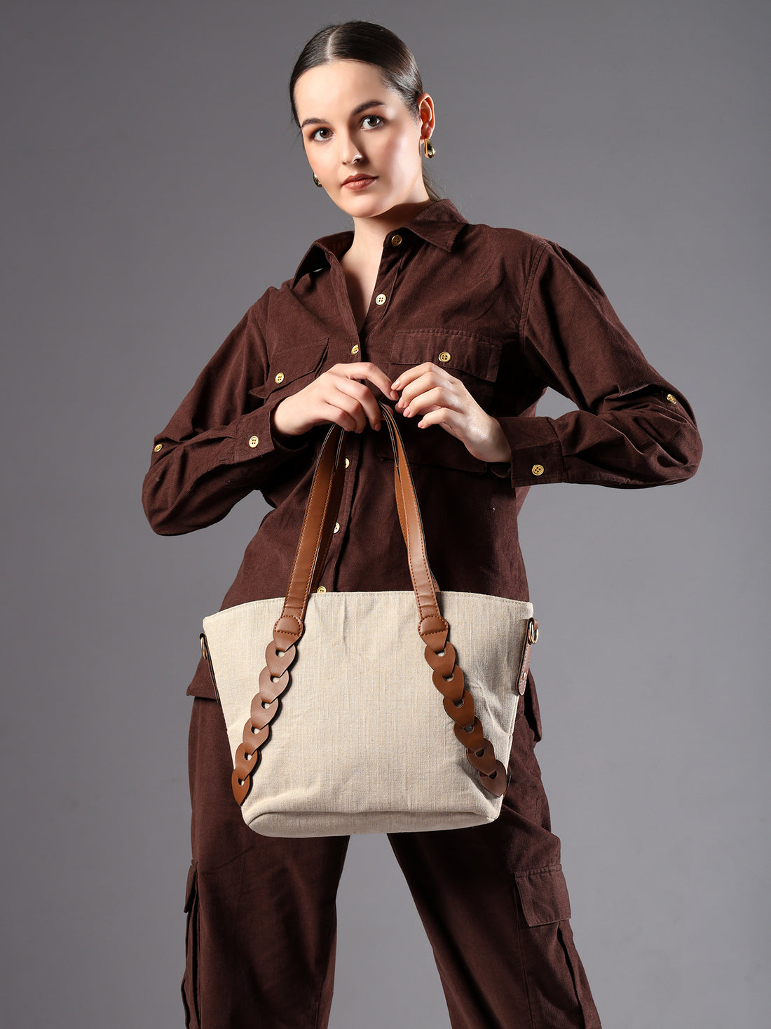 ENSAC Women Beige Handbag