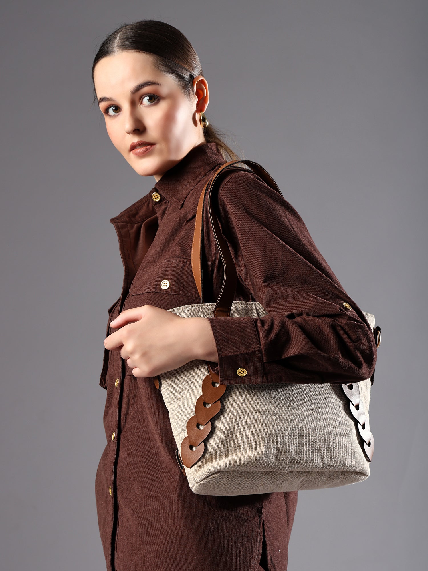 ENSAC Women Beige Handbag