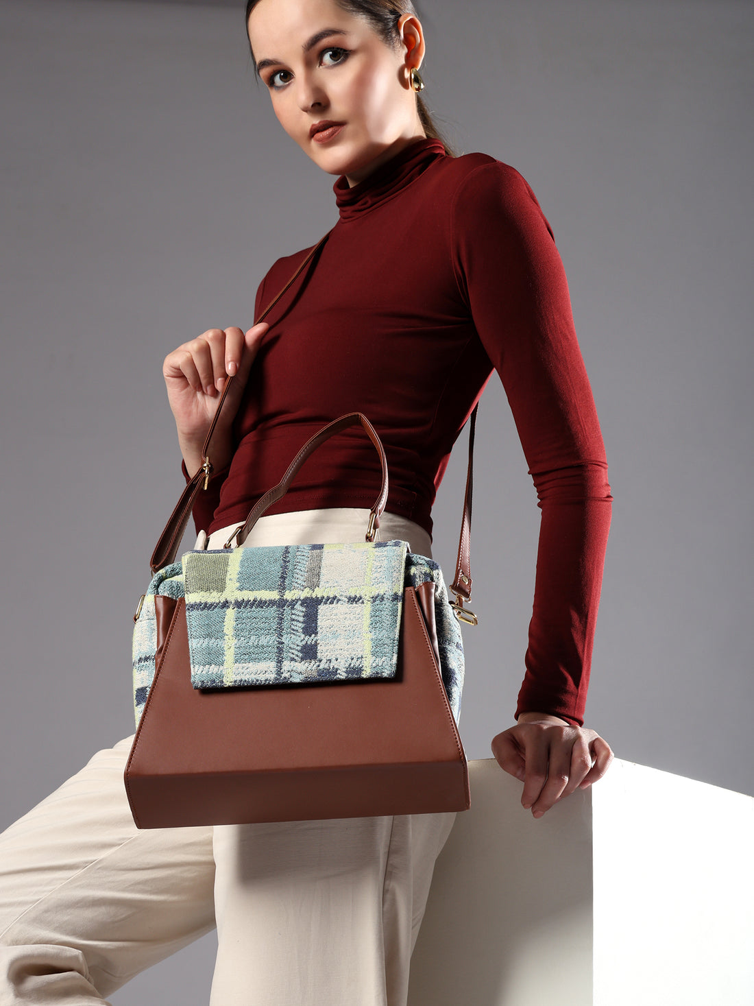 Blue Sling Bag Women's Premium Cotton Jacquard