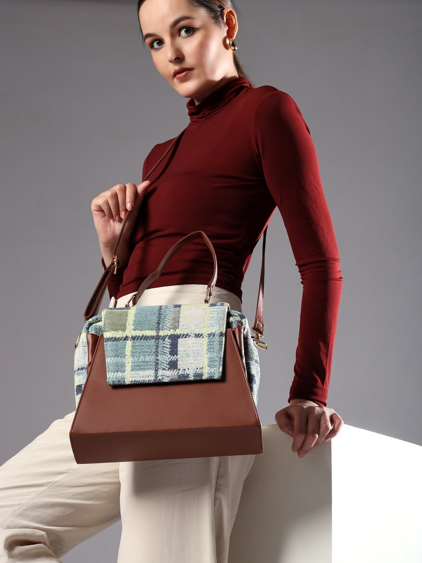 Blue Sling Bag Women's Premium Cotton Jacquard