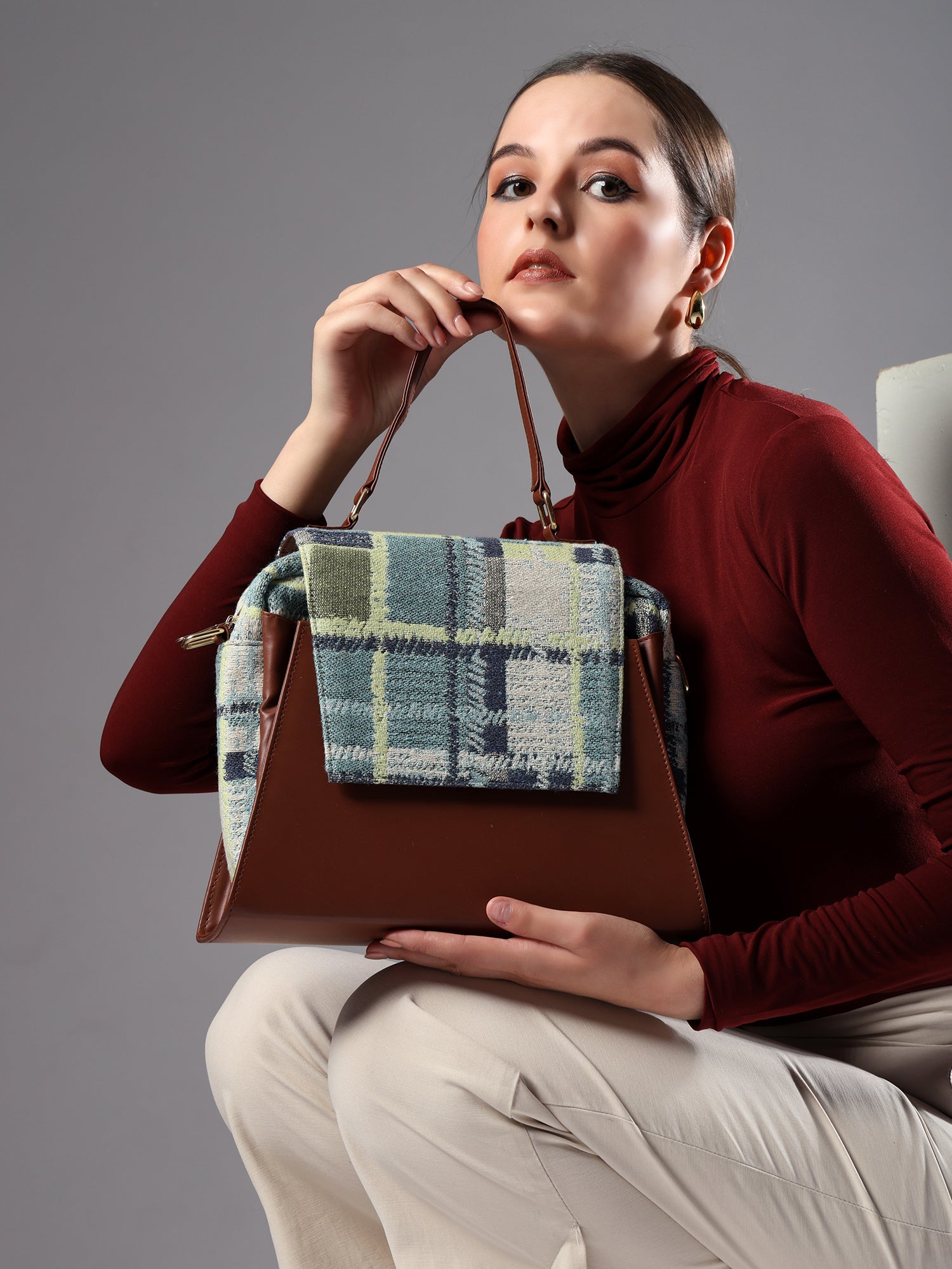 Blue Sling Bag Women's Premium Cotton Jacquard