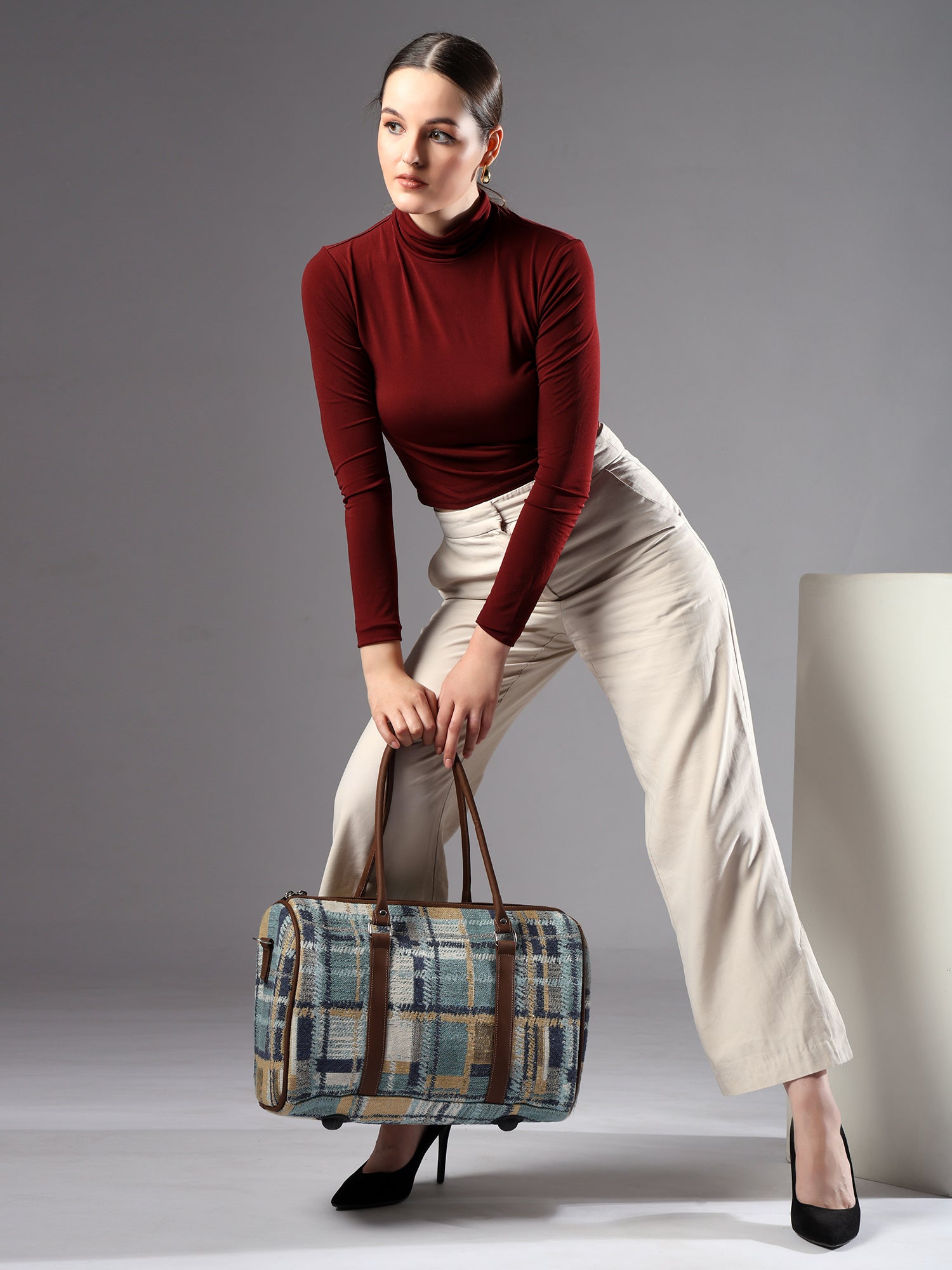 Cotton/Jacquard Travelling Duffel Bags for Men and Women