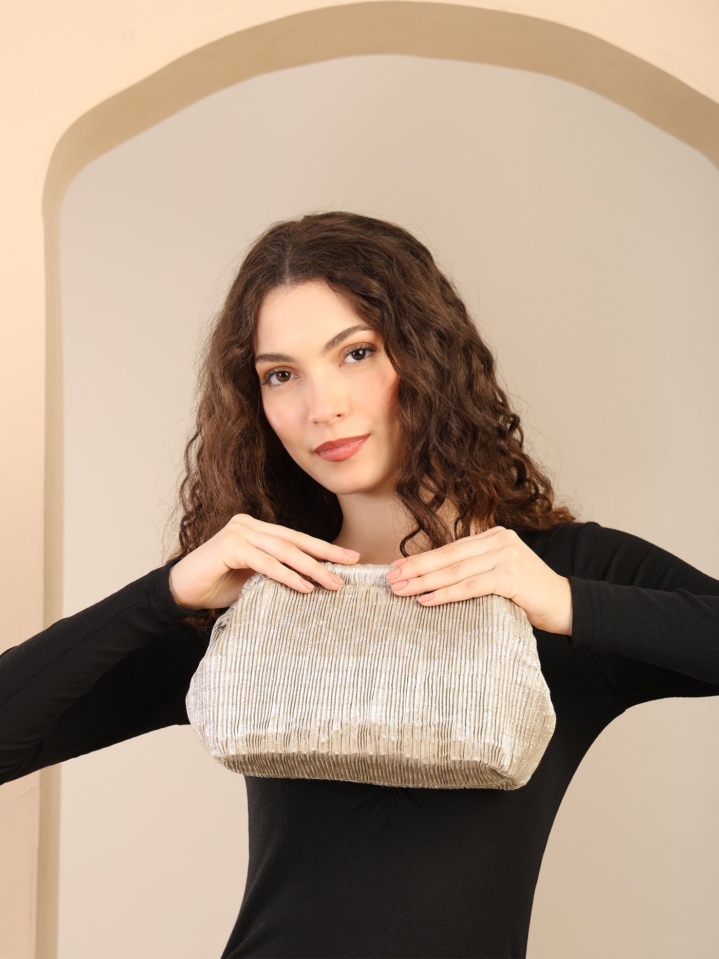 Elegant Textured Chain Clutch Bag for Women – Party & Evening Sling Purse ensacworld