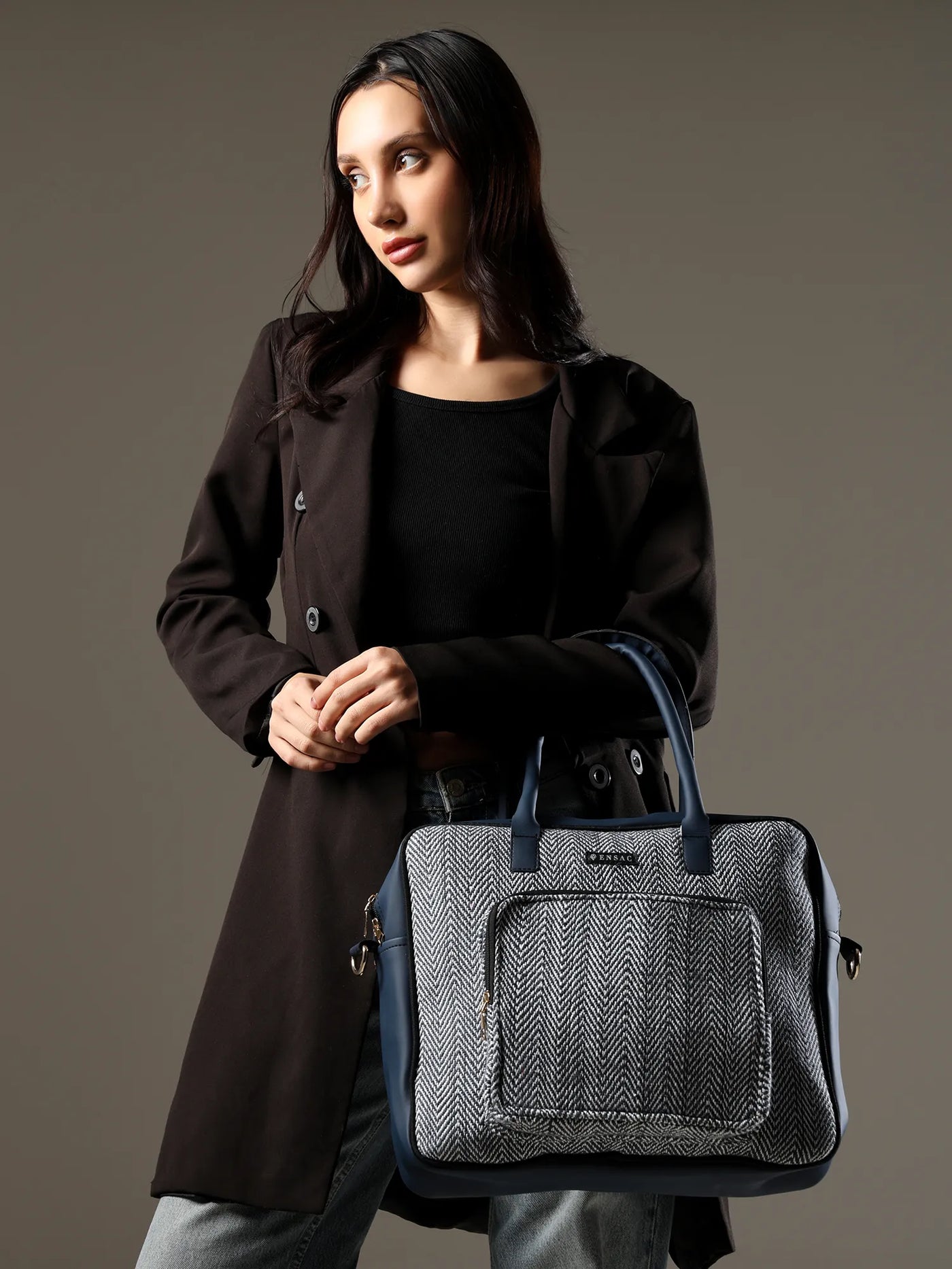 Ensac Laptop Sling Bag for Women & Girls | Premium Fabric, Office & Travel Bag