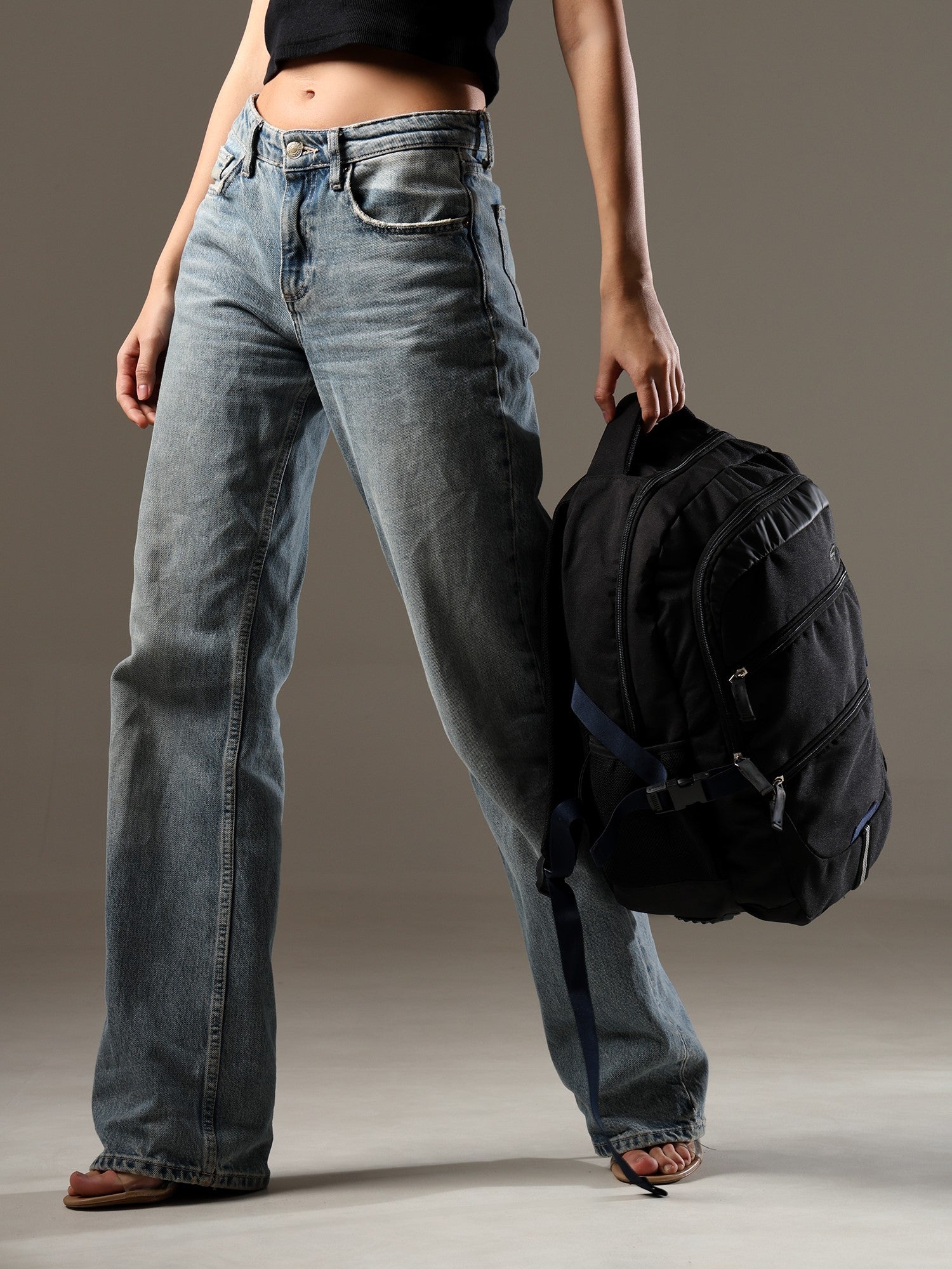 ULTRA Stylish Black & Blue Backpack for Women - Travel & Daily Use