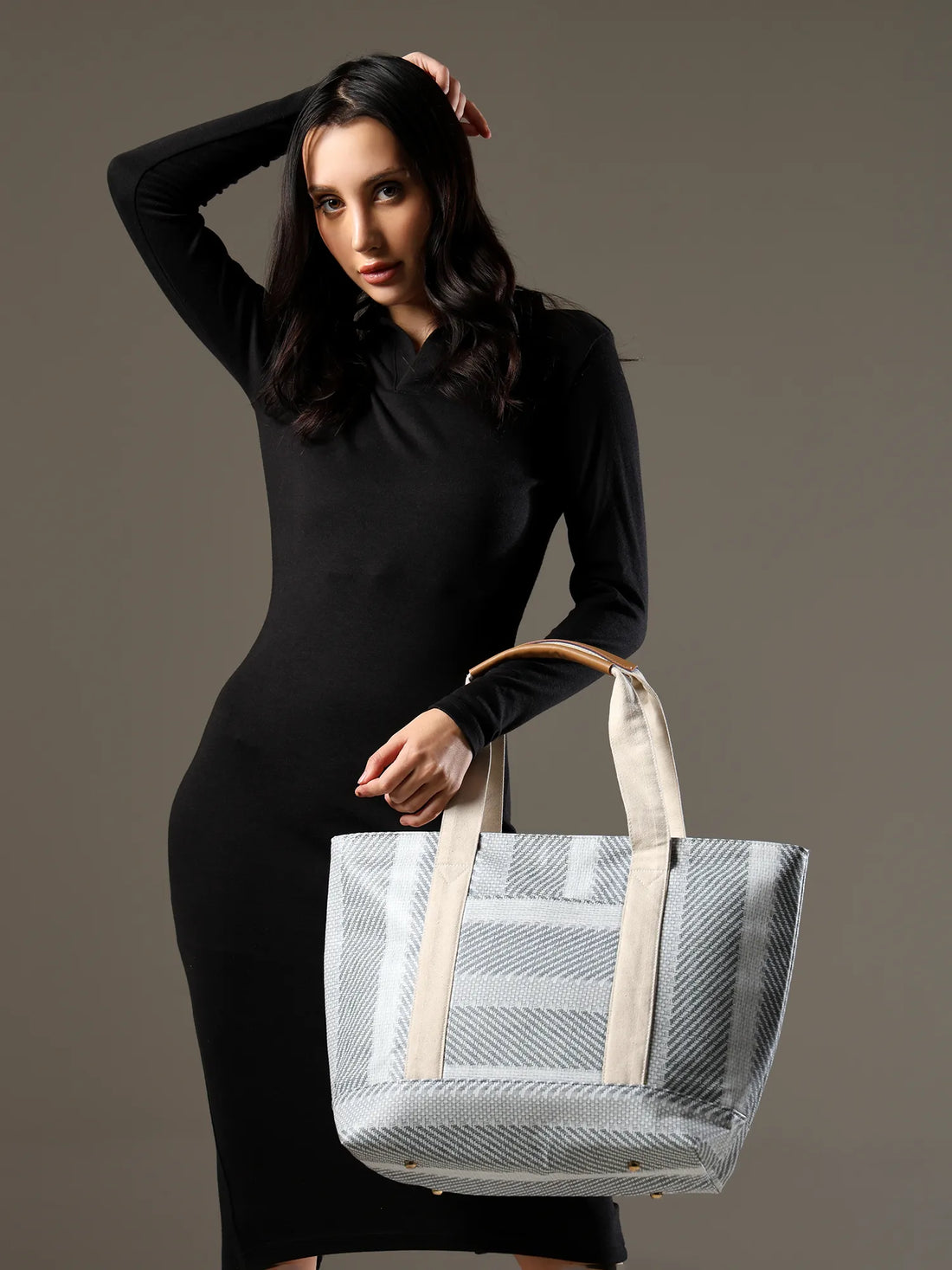ENSAC Women’s Large Canvas Tote Handbag | Stylish Shoulder Bag with Multi-Pockets