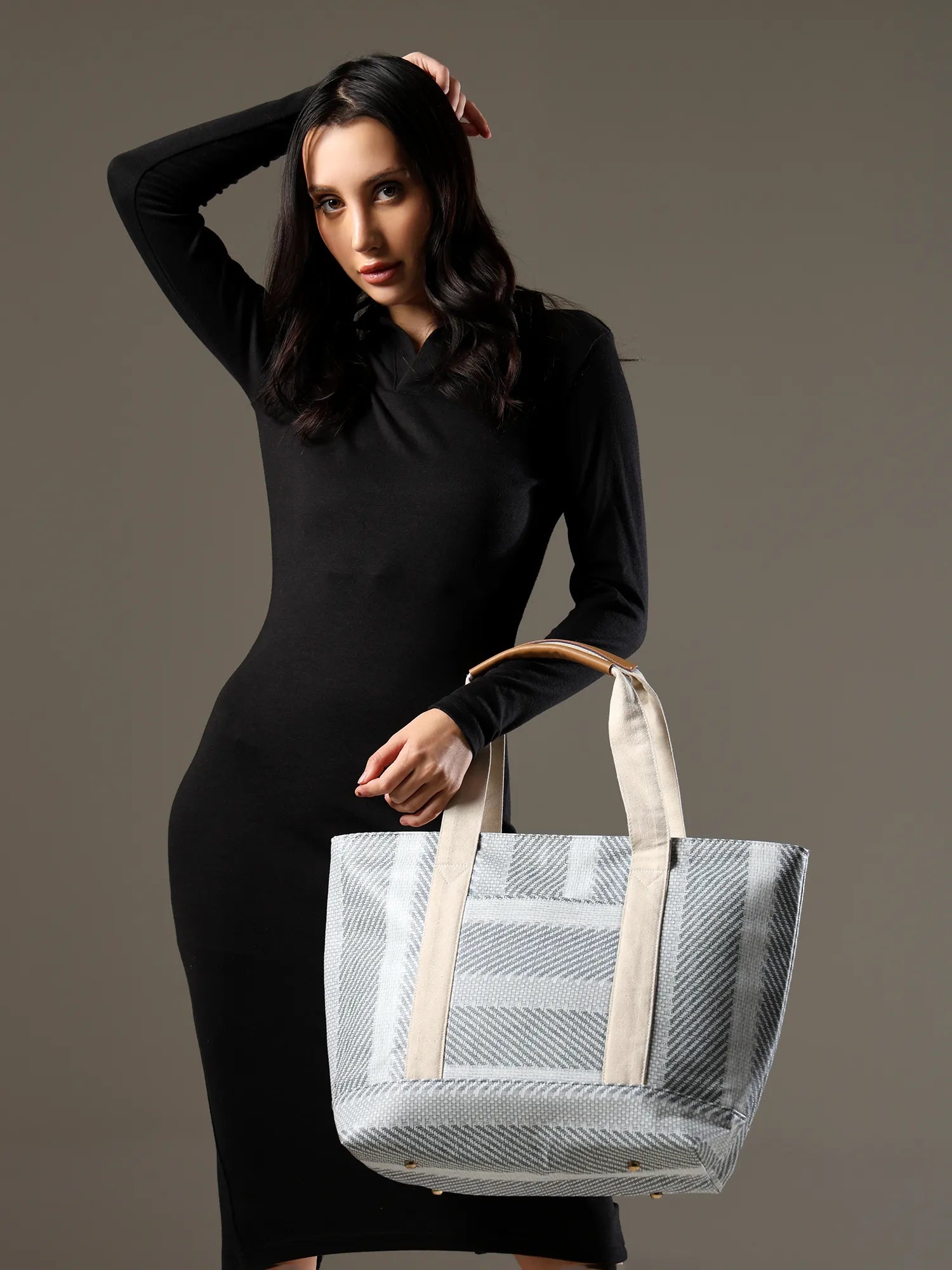 ENSAC Women’s Large Canvas Tote Handbag | Stylish Shoulder Bag with Multi-Pockets