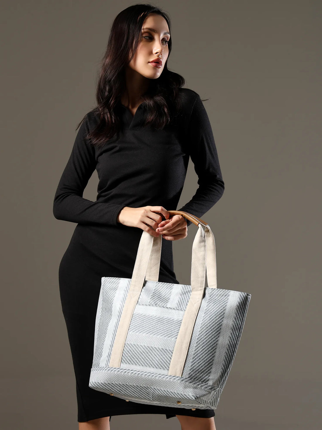 ENSAC Women’s Large Canvas Tote Handbag | Stylish Shoulder Bag with Multi-Pockets
