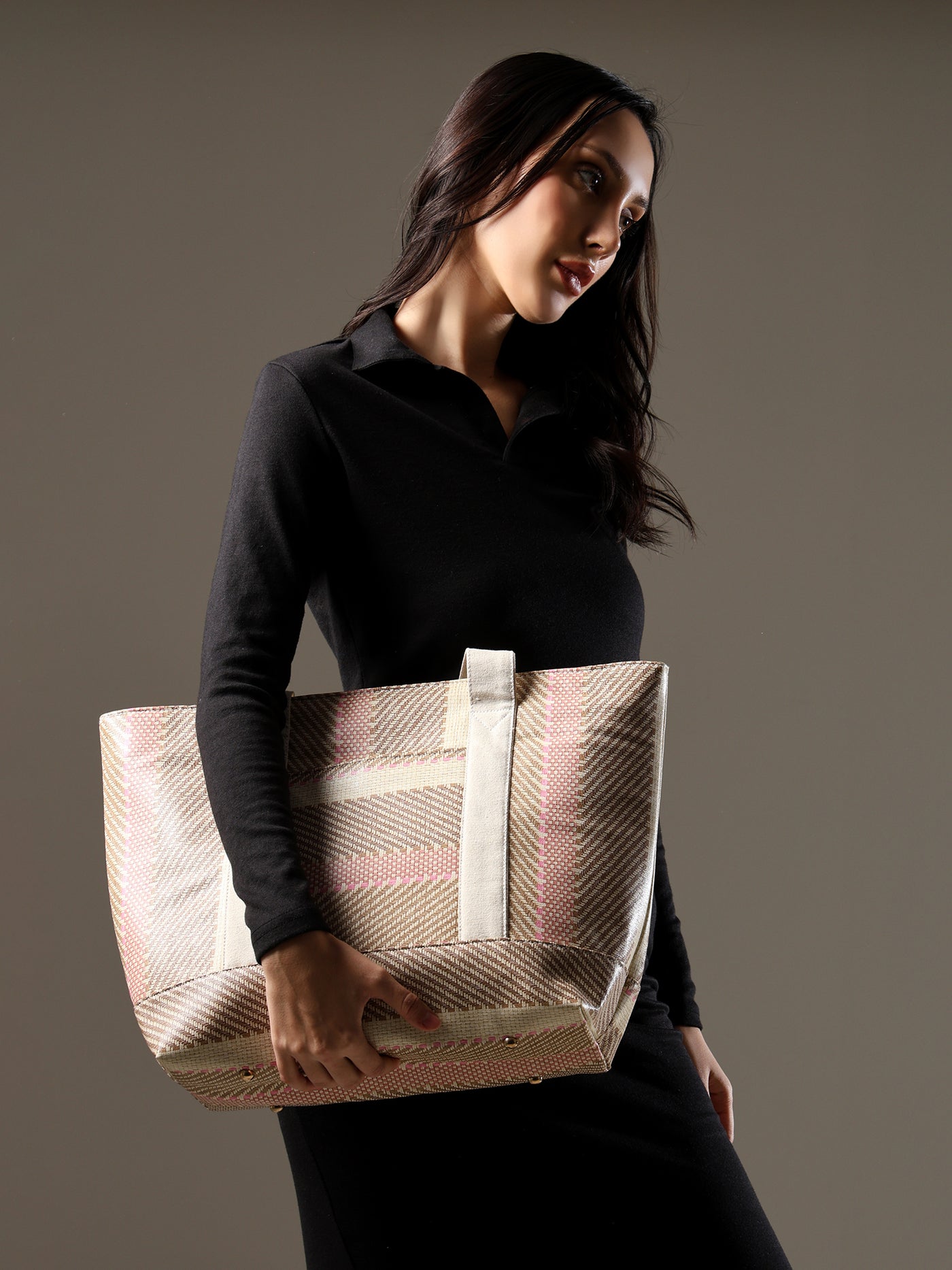ENSAC Women’s Large Canvas Tote Handbag | Stylish Shoulder Bag with Multi-Pockets