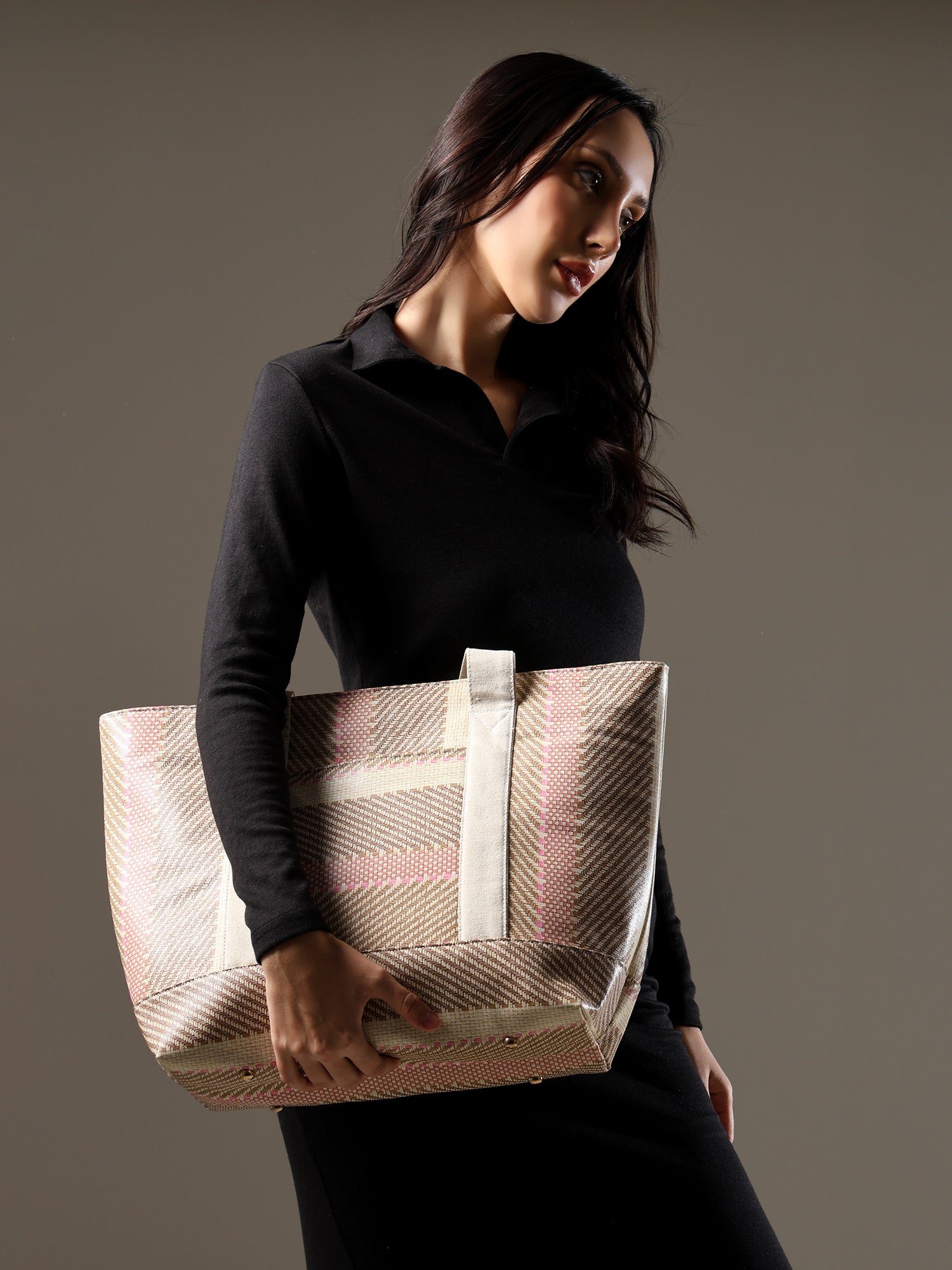 ENSAC Women’s Large Canvas Tote Handbag | Stylish Shoulder Bag with Multi-Pockets