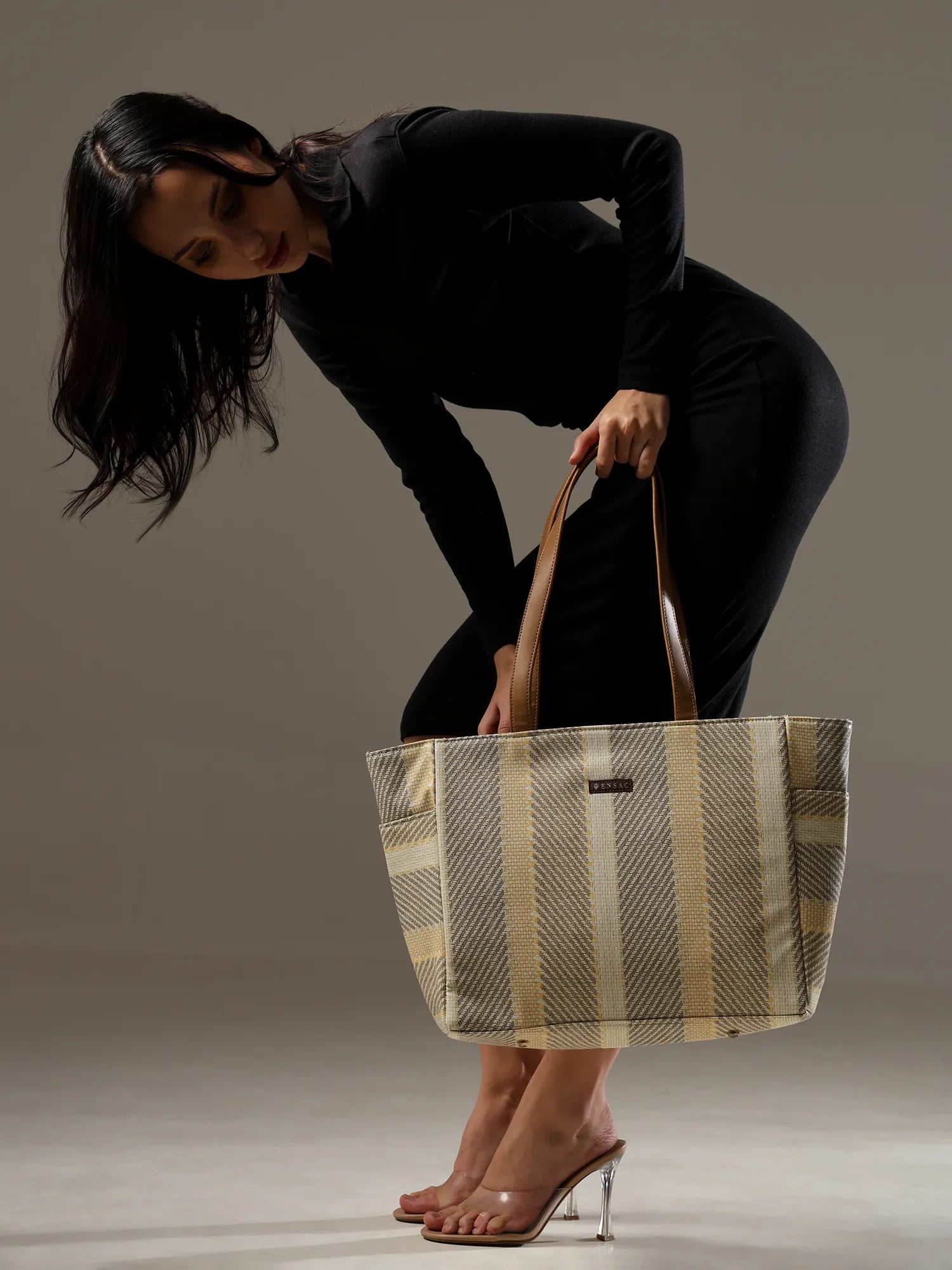 ENSAC Women’s Large Canvas Tote Handbag | Stylish Shoulder Bag with Multi-Pockets