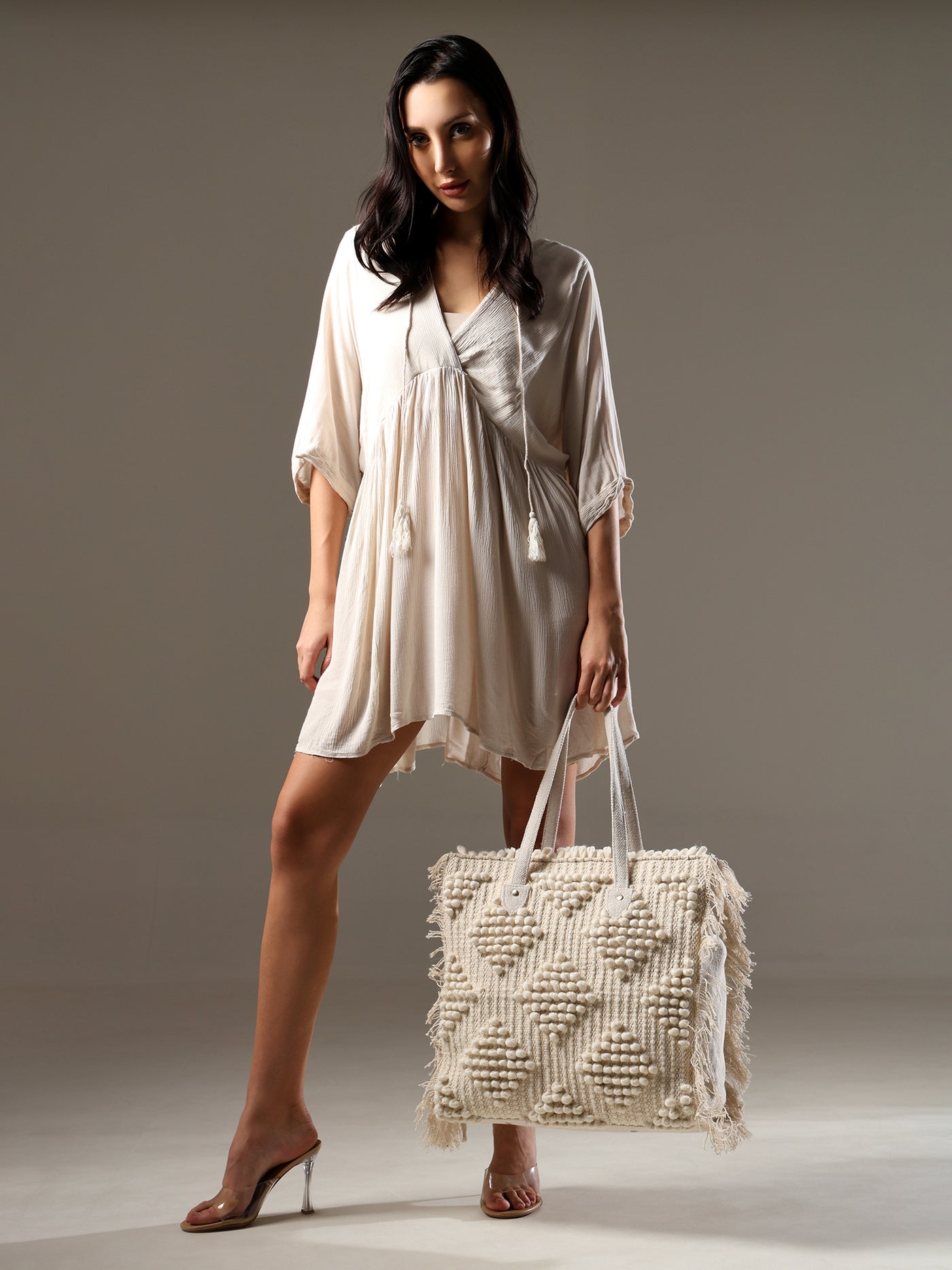 Ensac Fringed Tote Bag for Women | Stylish Ethnic Shoulder Handbag for Daily Use