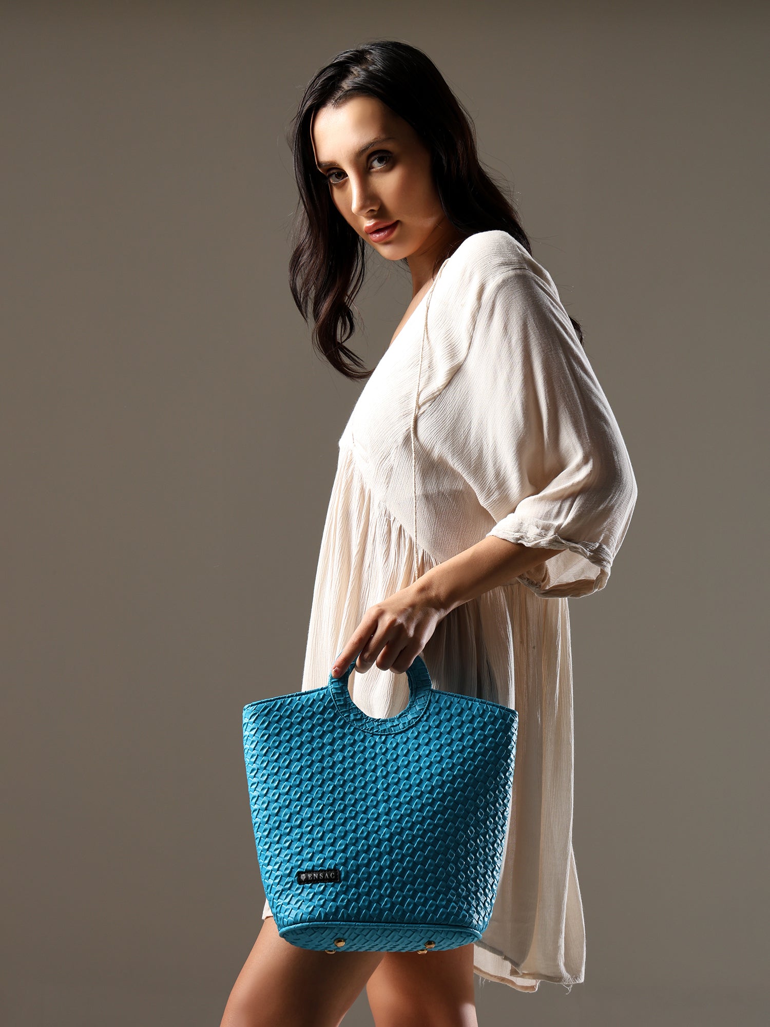 Ensac Basket Lunch Bag | Stylish Picnic Tote, Zipper, Pockets, Multipurpose Use