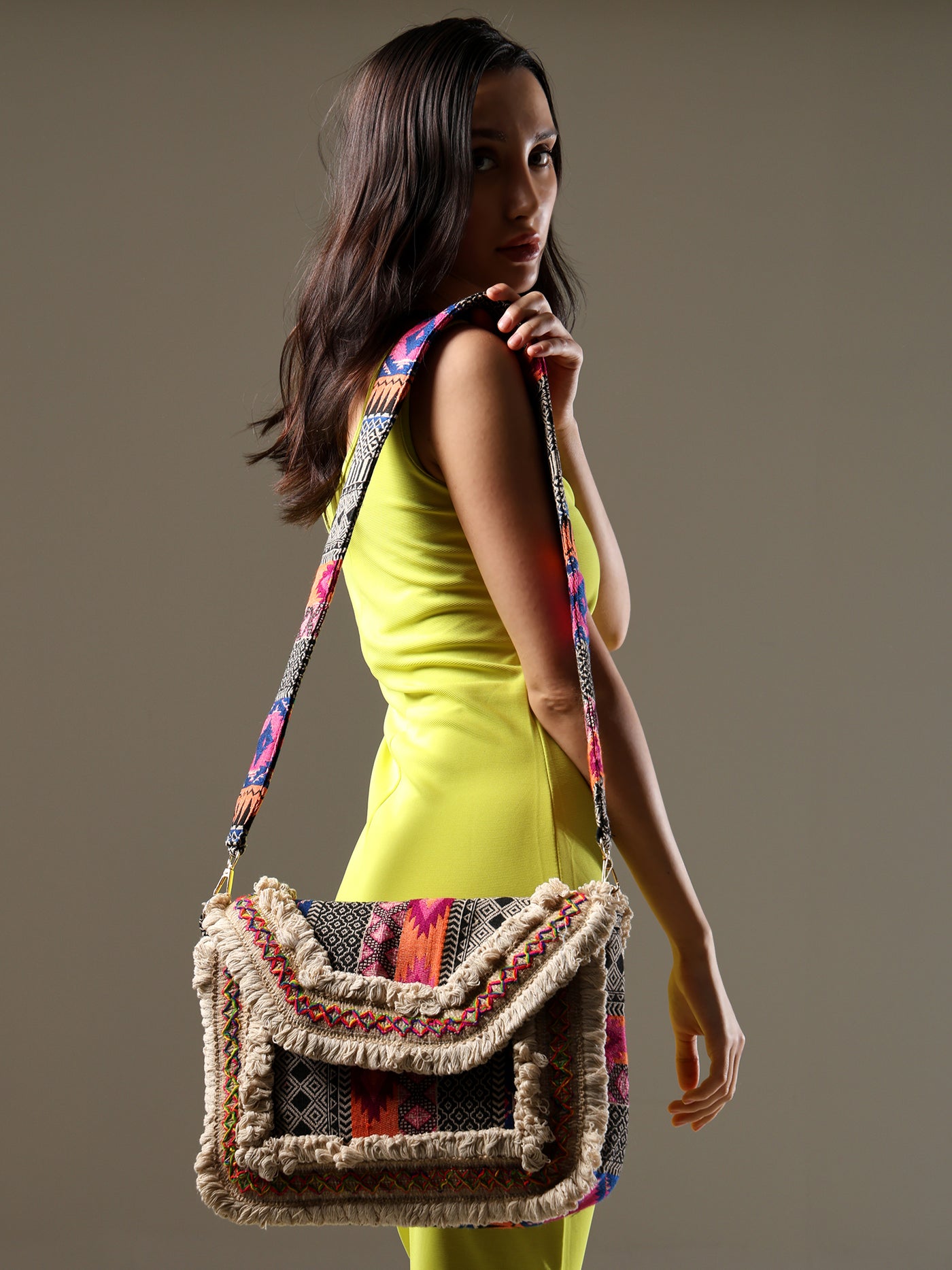ENSAC Ethnic Sling Bag for Women | Designer Colourful Party Shoulder Bag for Girls