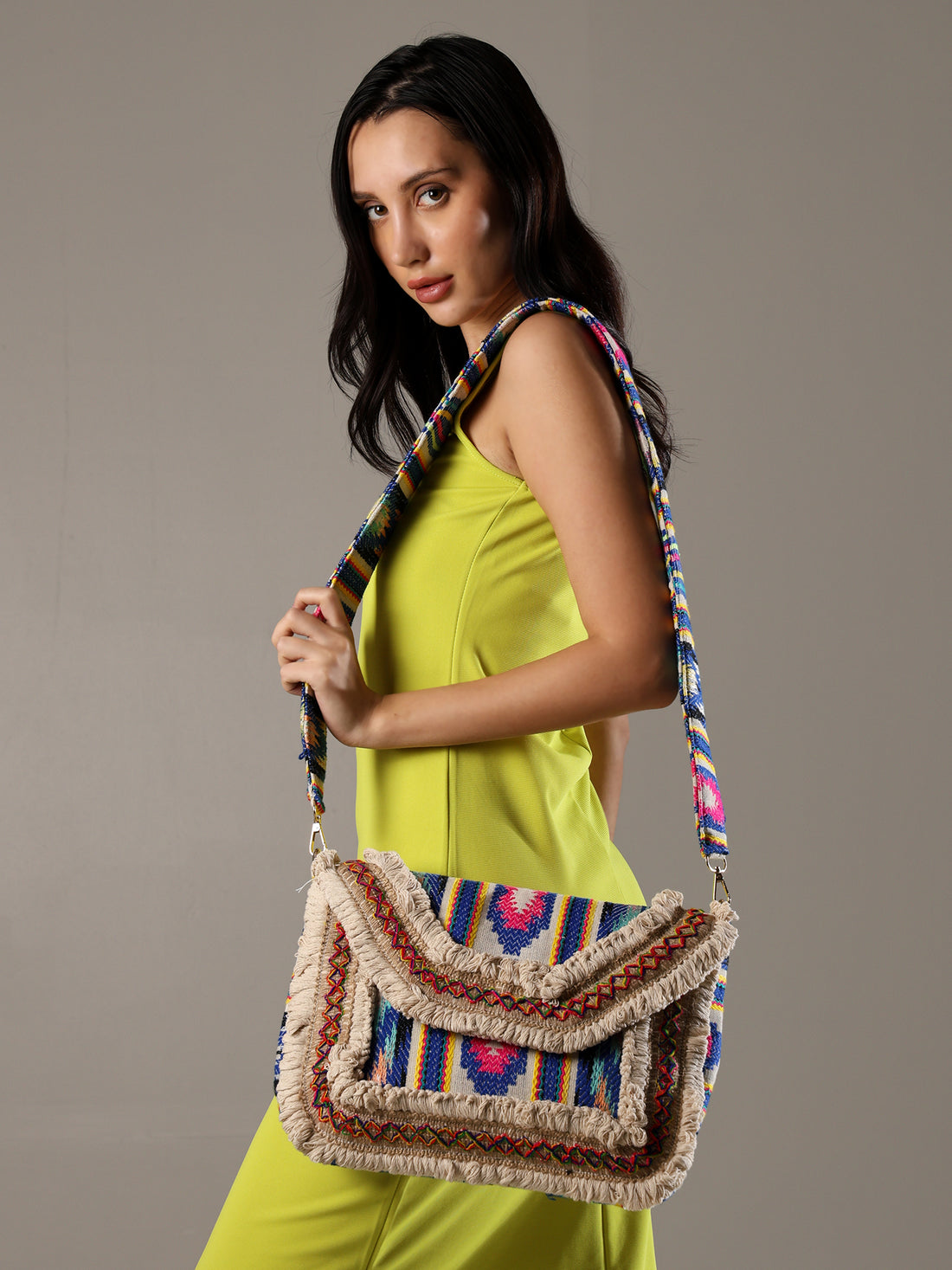 ENSAC Ethnic Sling Bag for Women | Designer Colourful Party Shoulder Bag for Girls