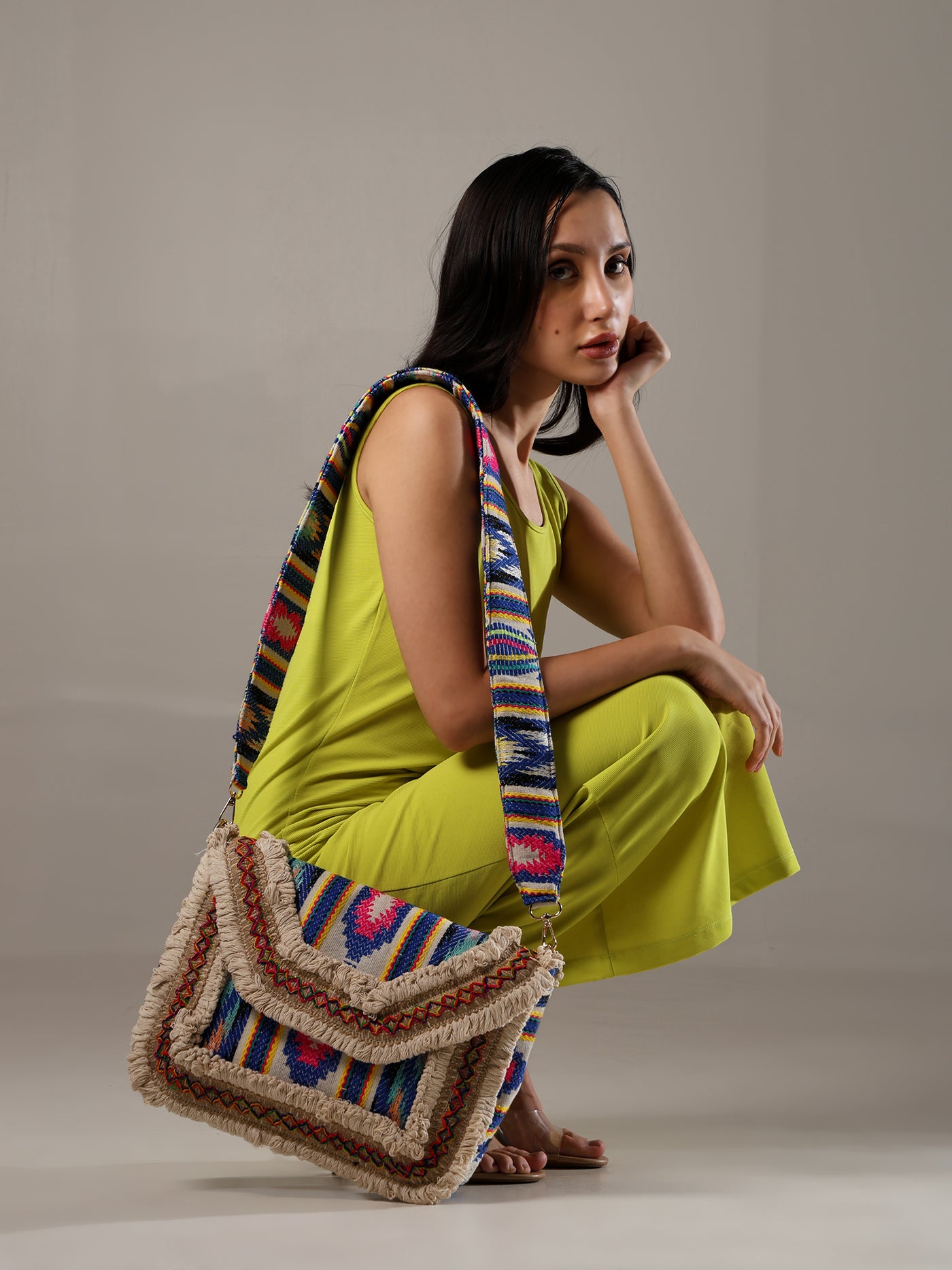 ENSAC Ethnic Sling Bag for Women | Designer Colourful Party Shoulder Bag for Girls