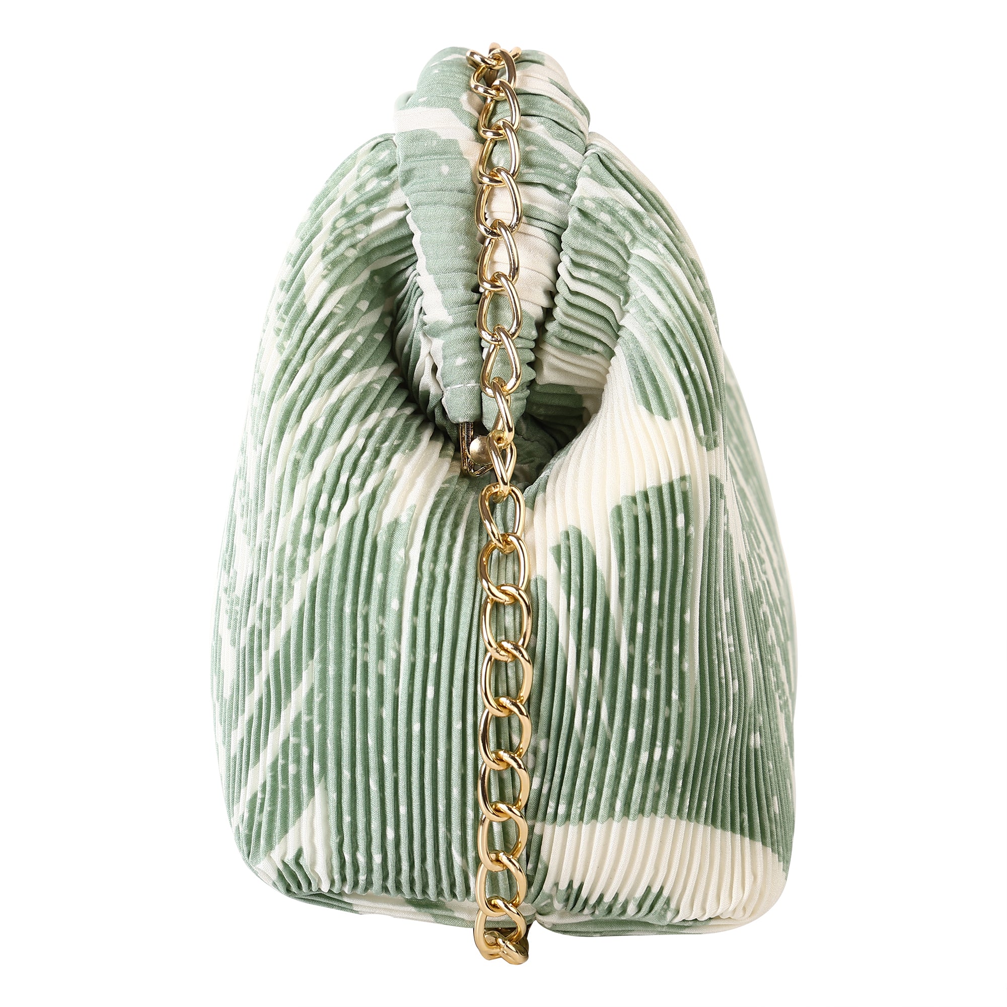 Floral Pleated Chain Clutch Bag for Women | red color Party Clutch