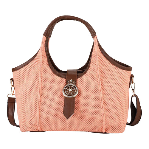 Elegant Striped Handbag for Women | Premium Fabric Tote with Brown  Handles ensacworld
