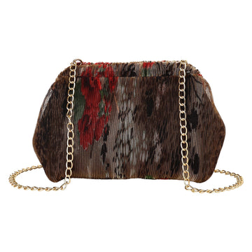 Women Floral Chain Clutch Bag | Red Party Evening Bag ensacworld