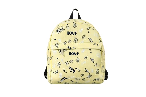 Yellow  Print Backpack – Fun Popcorn Theme School & Travel Bag