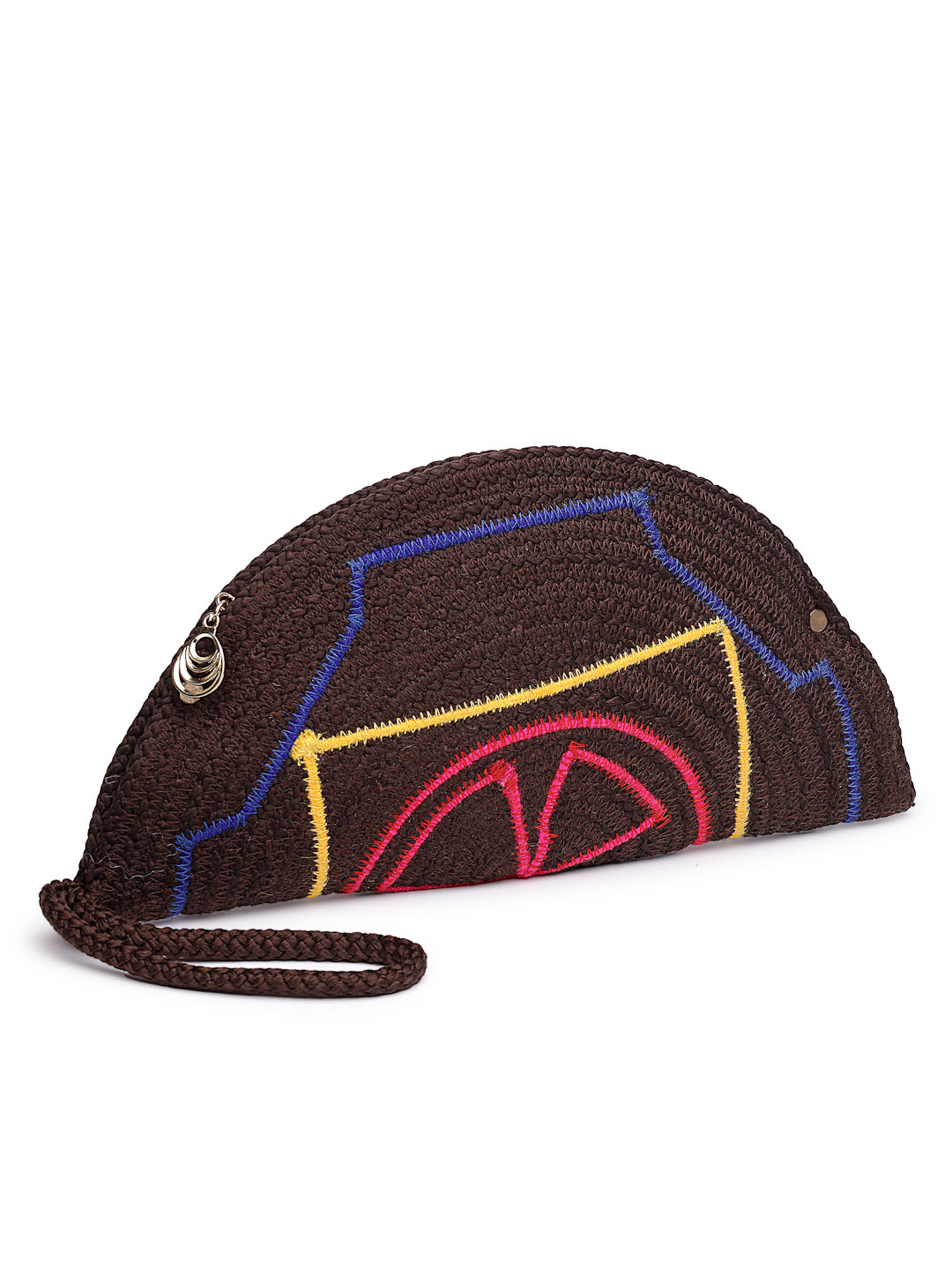 Ensac Designer Half-Moon Clutch for Ladies | Unique Beaded Clutch for Styling Bold Looks