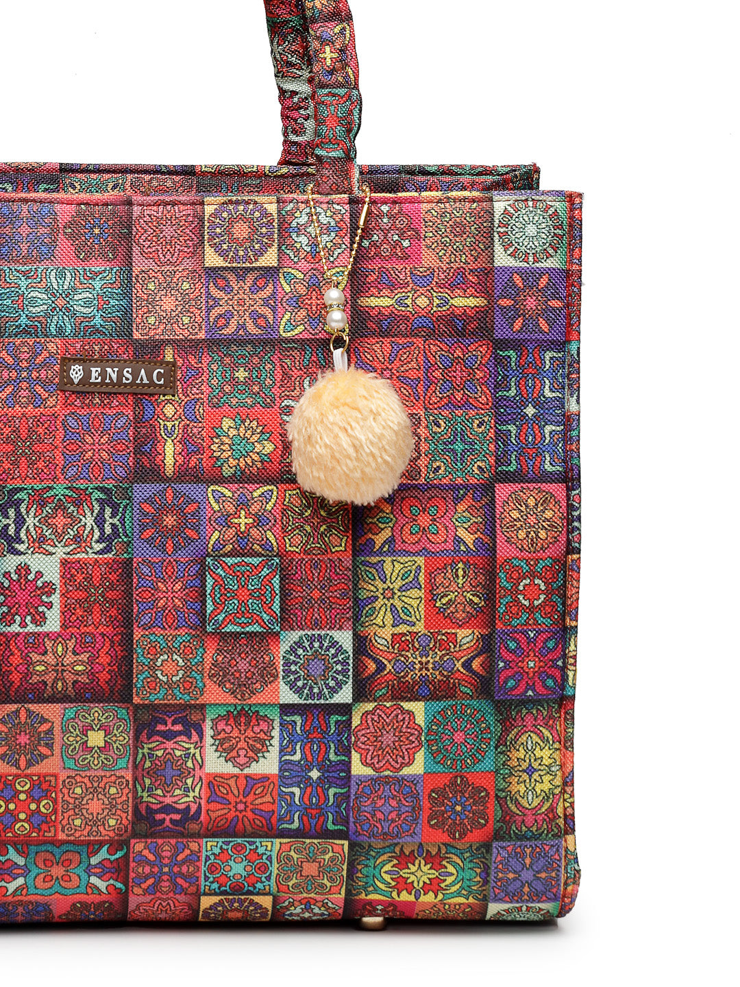 Ensac Traditional Fabric Satchel | Stylish Ladies Purse Handbag with Ethnic Touch
