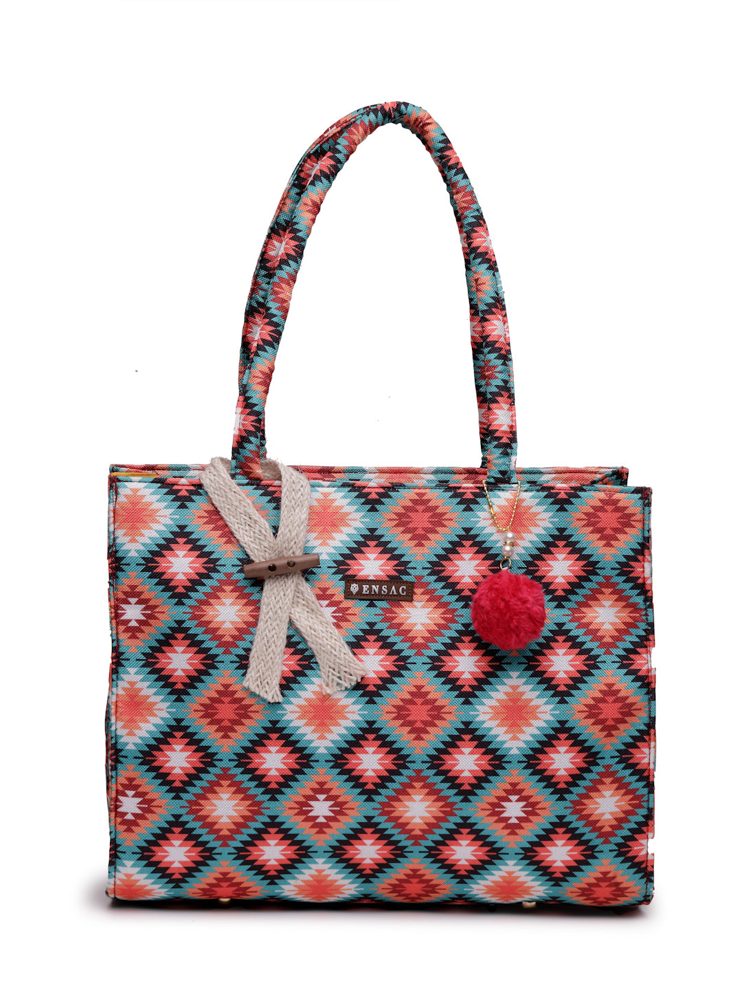 Ensac Traditional Fabric Satchel | Stylish Ladies Purse Handbag with Ethnic Touch