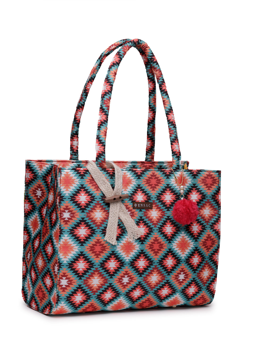 Ensac Traditional Fabric Satchel | Stylish Ladies Purse Handbag with Ethnic Touch