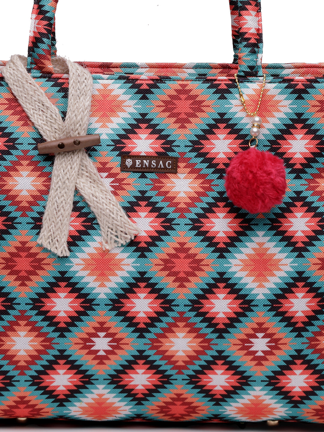 Ensac Traditional Fabric Satchel | Stylish Ladies Purse Handbag with Ethnic Touch