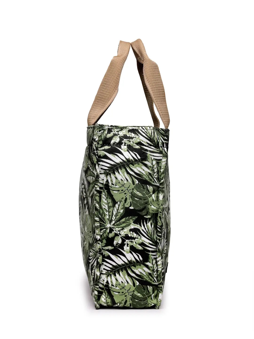 Ensac Women’s Beach Vibes Tote Bag | Stylish Summer Handbag for Travel & Outing-MUNCH-LEAVES-GREEN-1