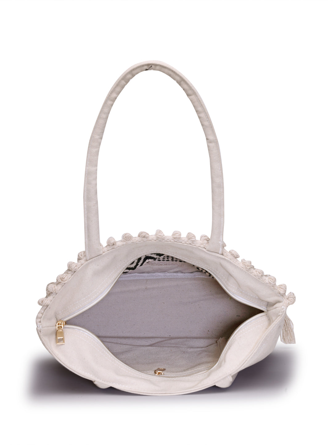 Ensac Women’s Boho Fringe Tote Bag | Woven Shoulder Bag for Versatile Styling