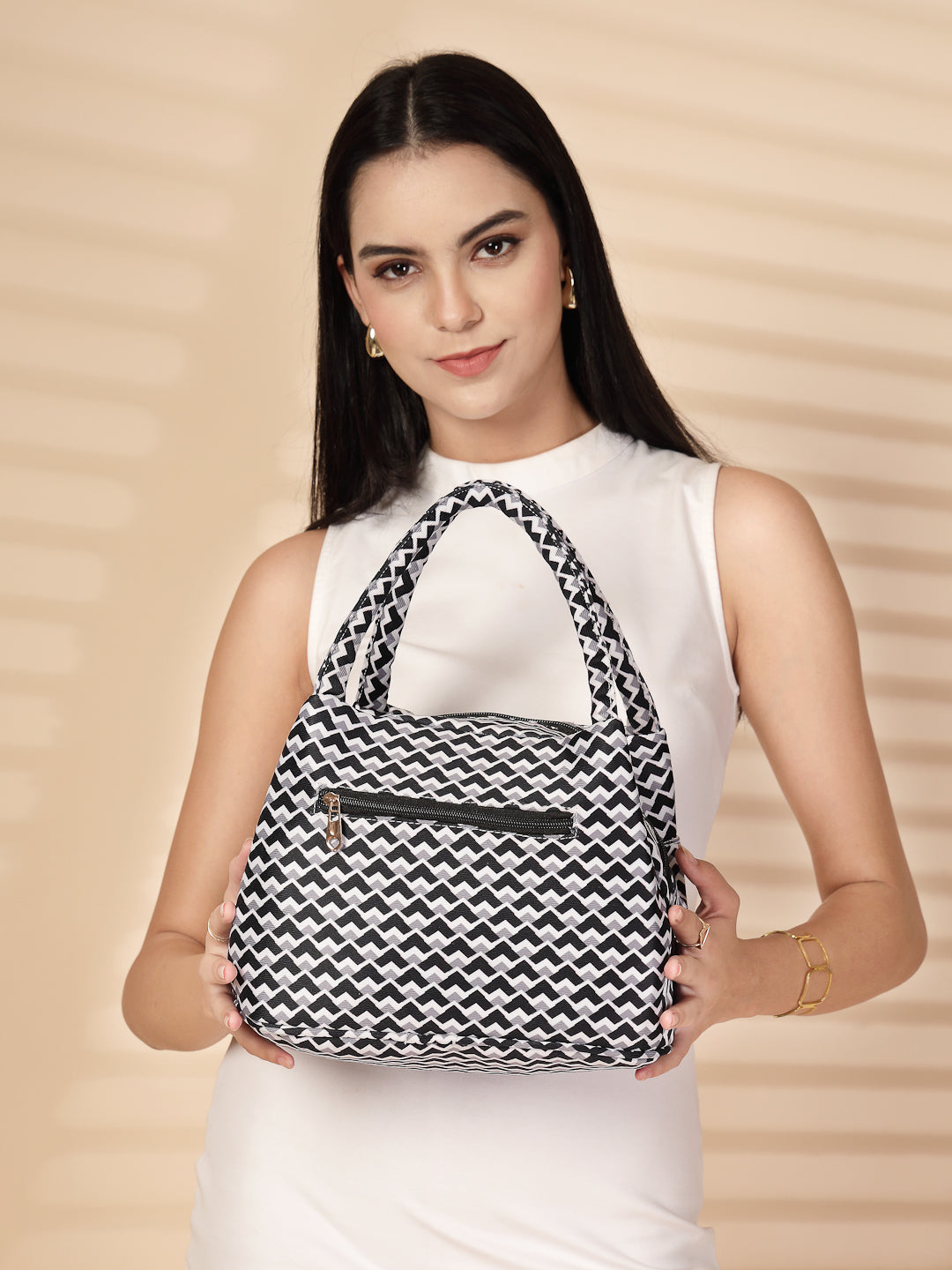 Ensac Women’s Compact Satchel Bag | Pink Chic Purse Handbag with Zip Pocket