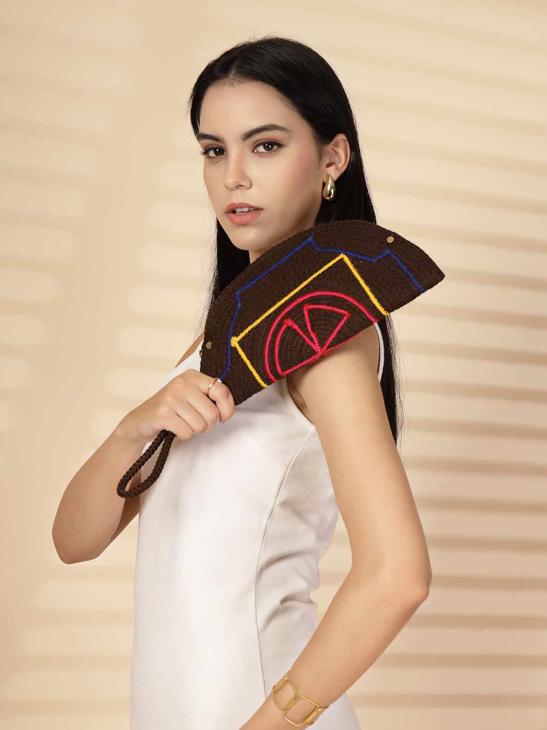 Ensac Designer Half-Moon Clutch for Ladies | Unique Beaded Clutch for Styling Bold Looks