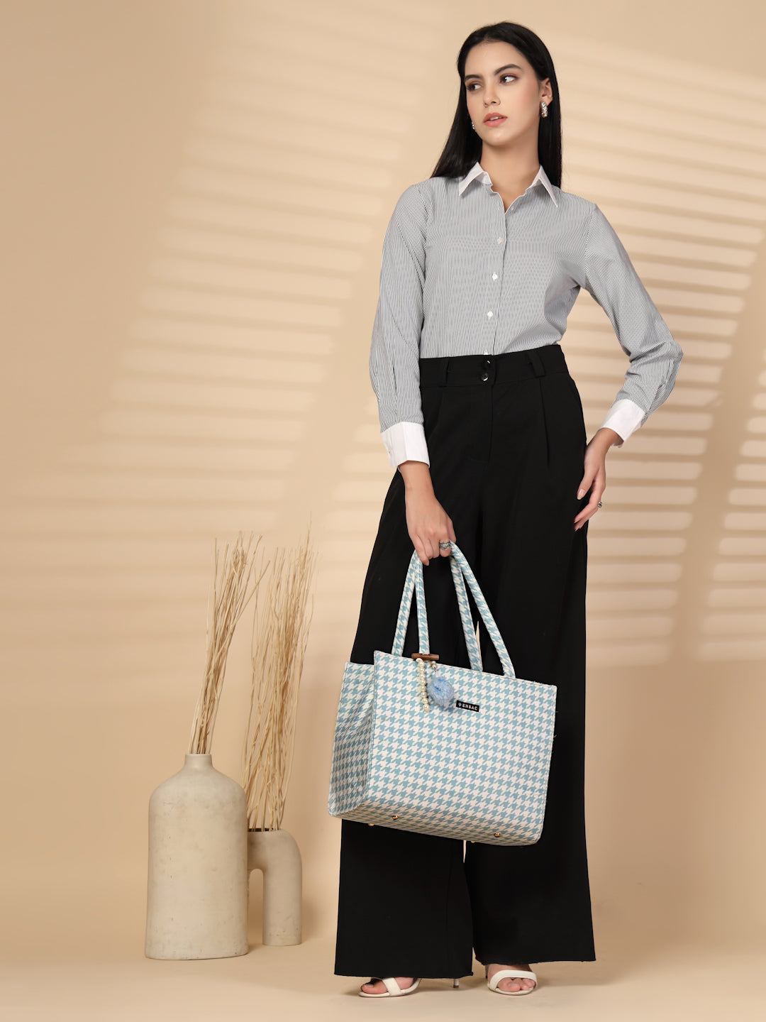 Ensac Traditional Fabric Satchel | Stylish Ladies Purse Handbag with Ethnic Touch
