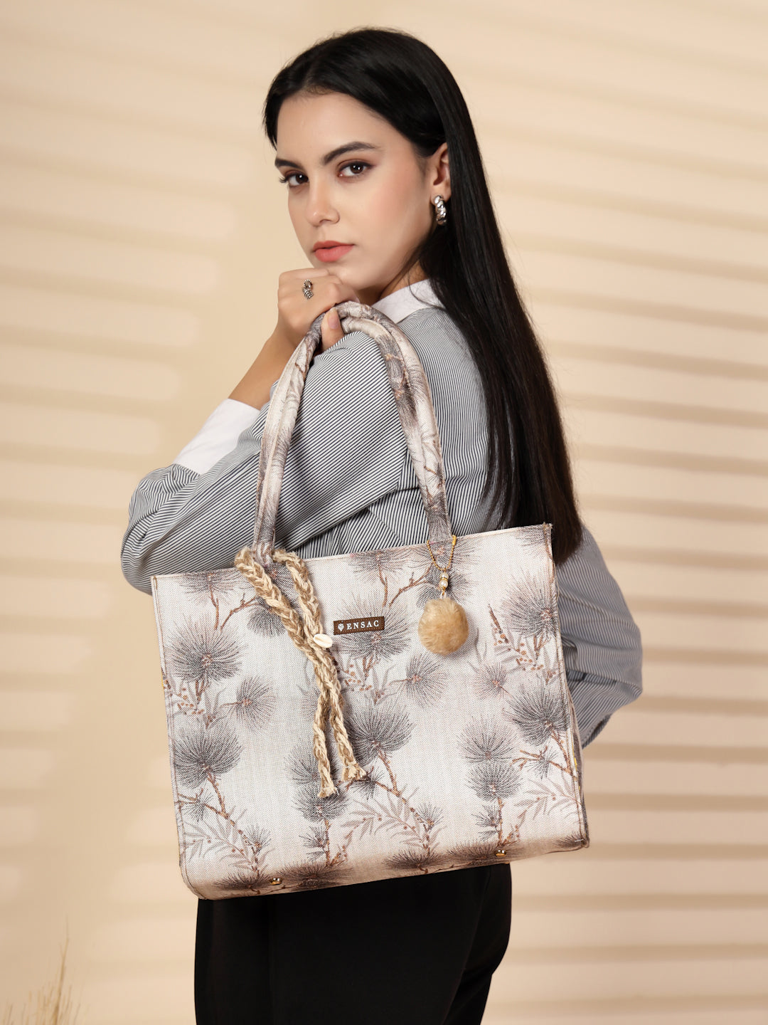 Ensac Traditional Fabric Satchel | Stylish Ladies Purse Handbag with Ethnic Touch