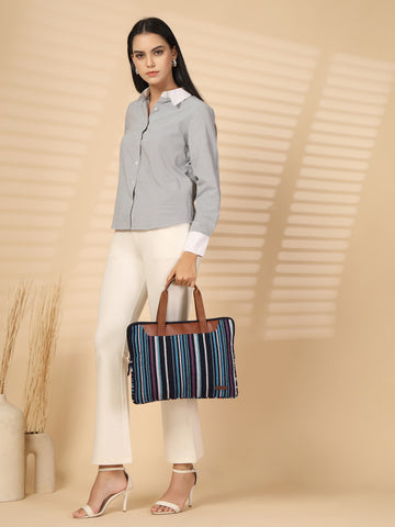 Ensac Casual Laptop Bag | Stylish Strips Design for Office, Work & Daily Use-LAPTOP-MULTISTRIPES-1