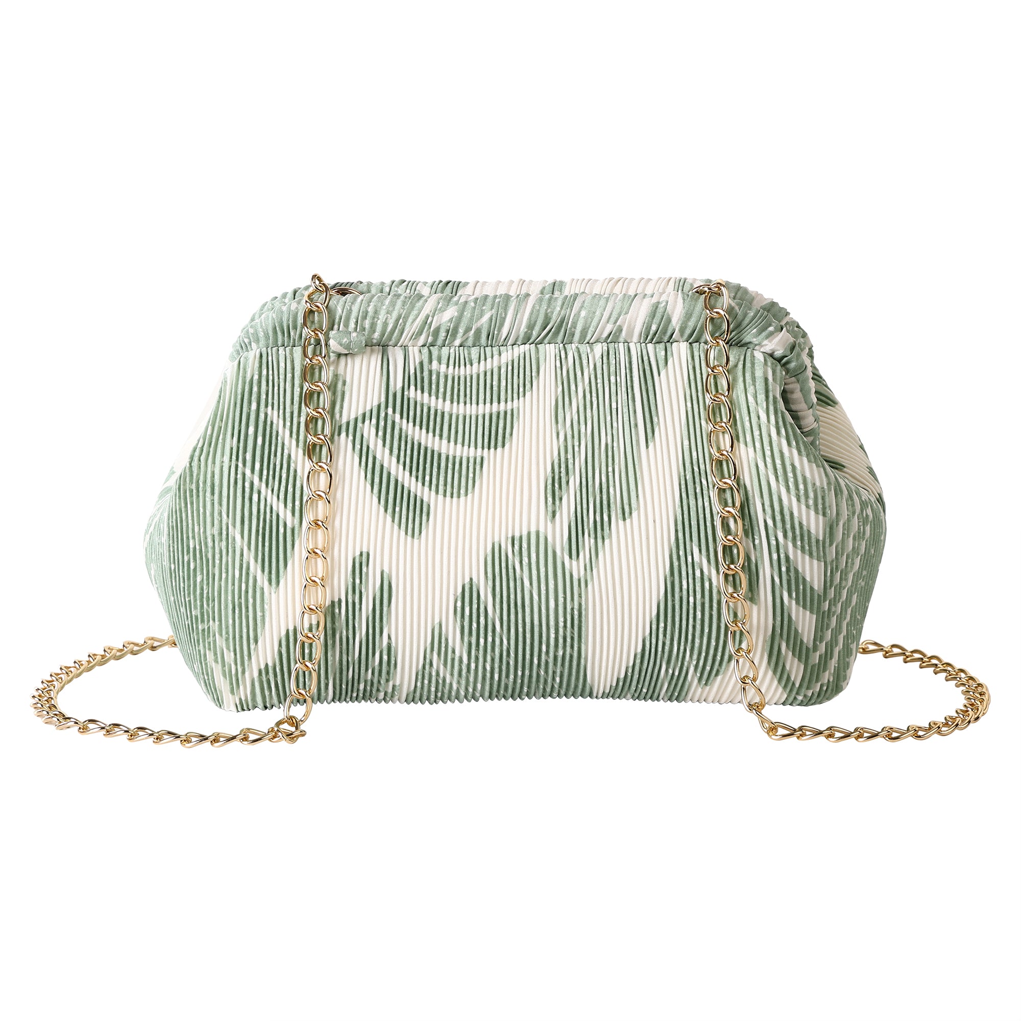 Floral Pleated Chain Clutch Bag for Women | red color Party Clutch