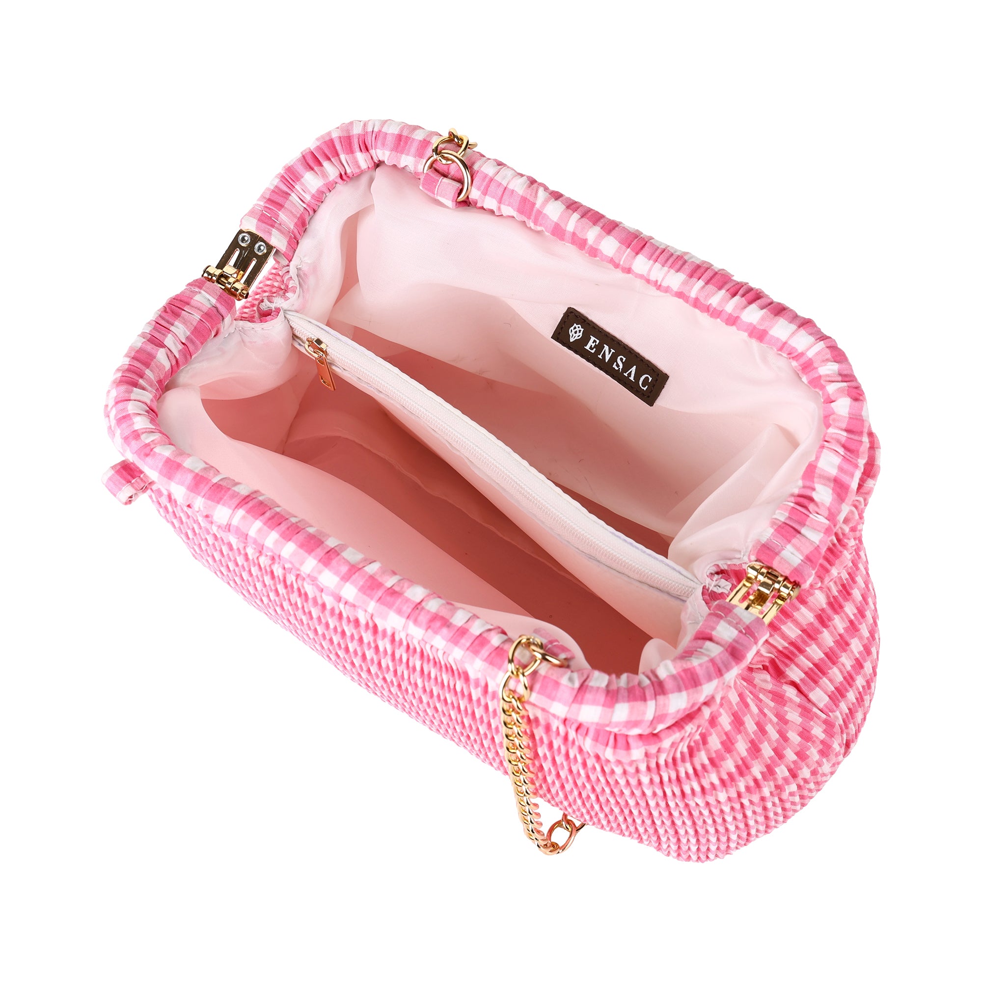 Floral Pleated Chain Clutch Bag for Women | red color Party Clutch