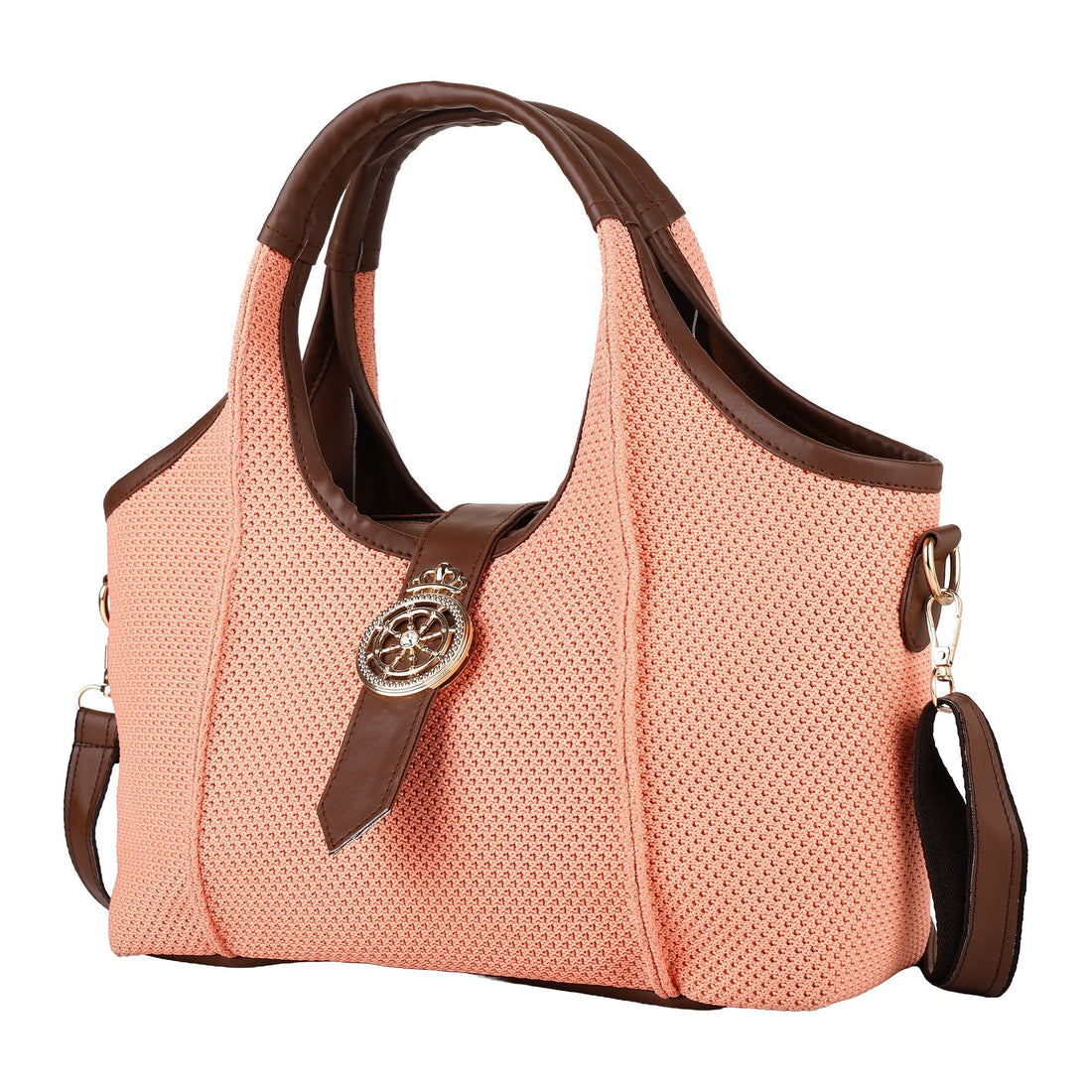 Elegant Striped Handbag for Women | Premium Fabric Tote with Brown  Handles ensacworld