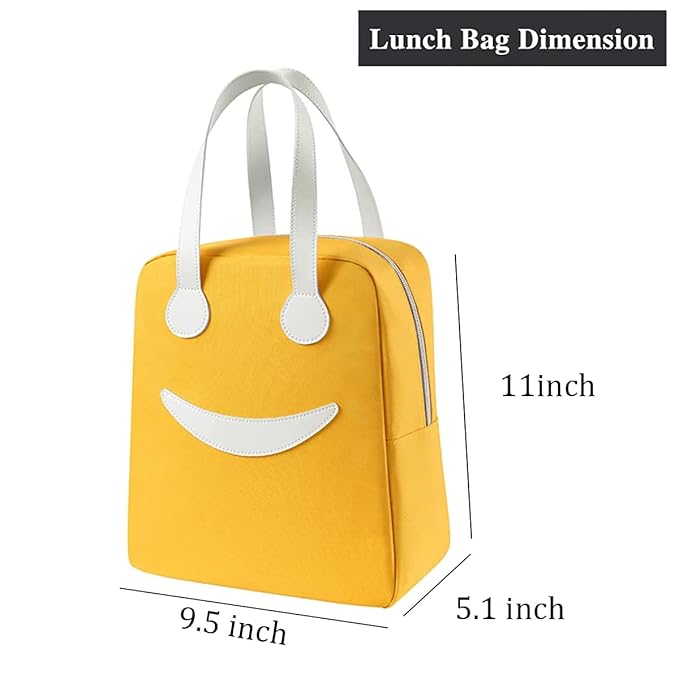 Ensac Smiley Insulated Lunch Bag - Cute & Modern Lunch Tote for Adults