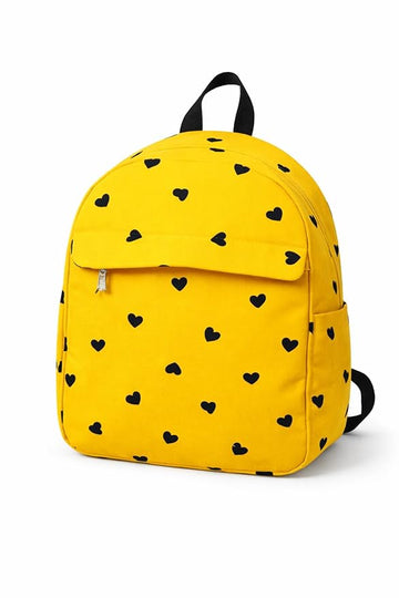 Yellow  Print Backpack – Fun Popcorn Theme School & Travel Bag ensacworld