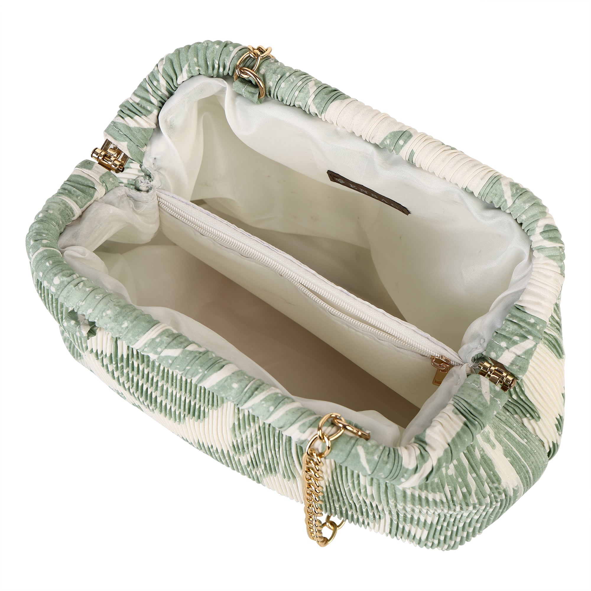 Floral Pleated Chain Clutch Bag for Women | red color Party Clutch