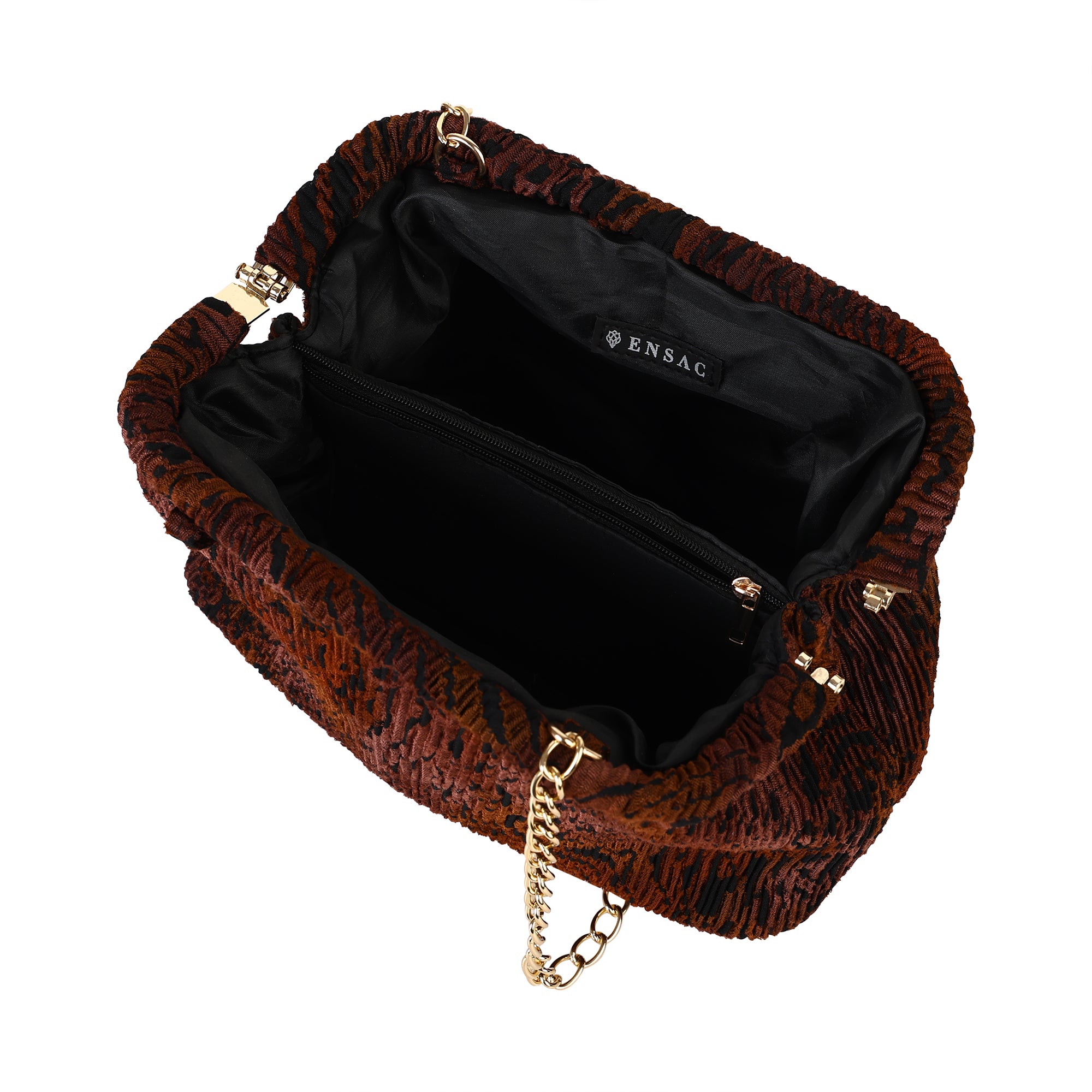 Floral Pleated Chain Clutch Bag for Women | red color Party Clutch